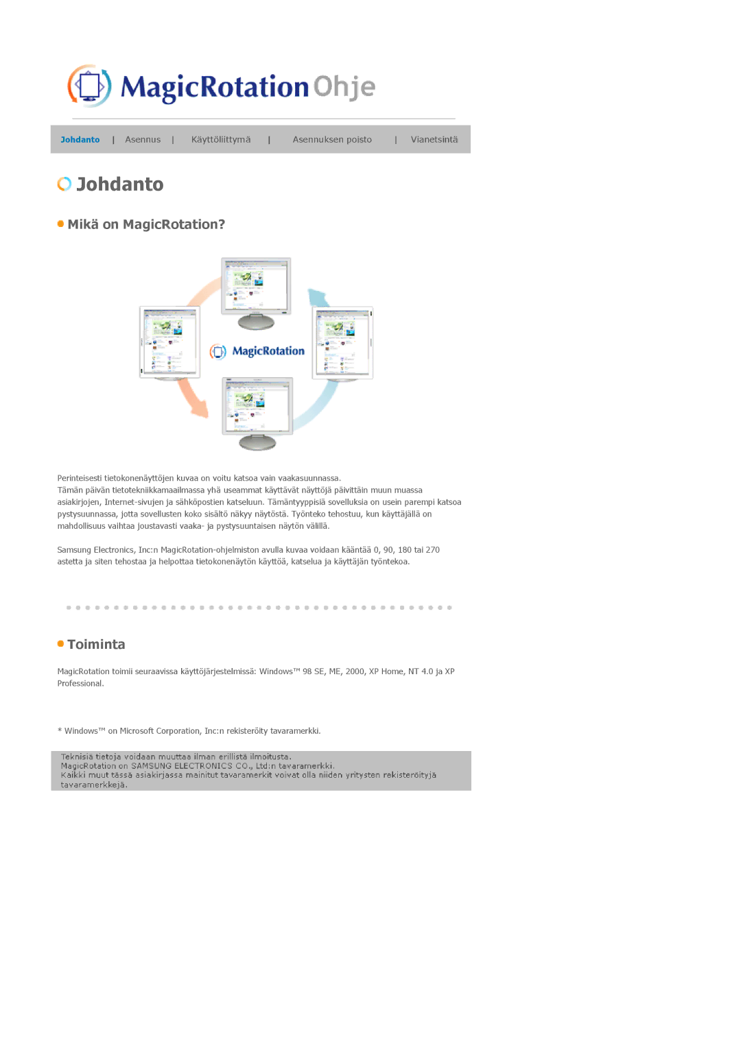 Samsung LS20EDXEB/EDC manual Johdanto 