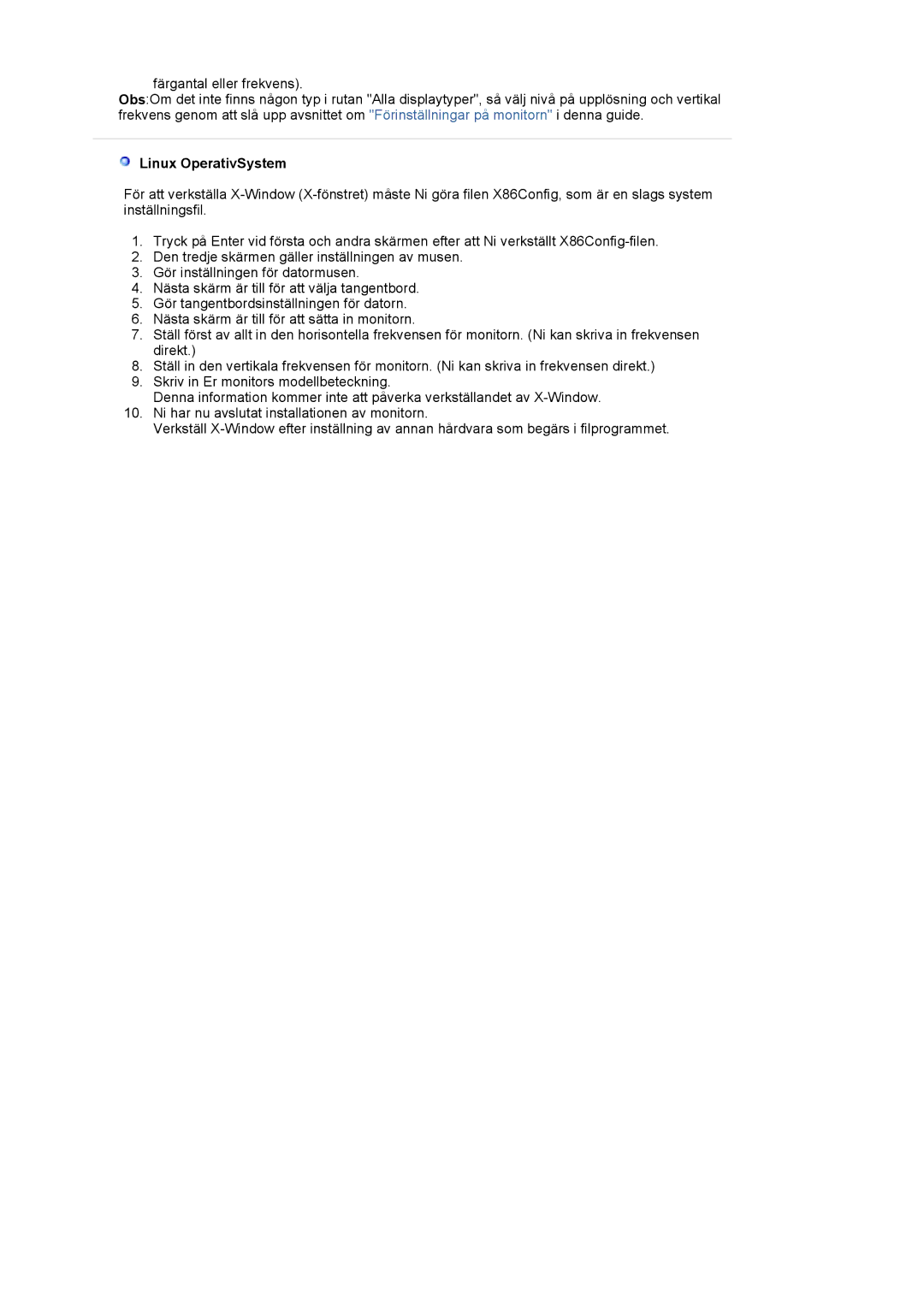 Samsung LS20EDXEB/EDC manual Linux OperativSystem 