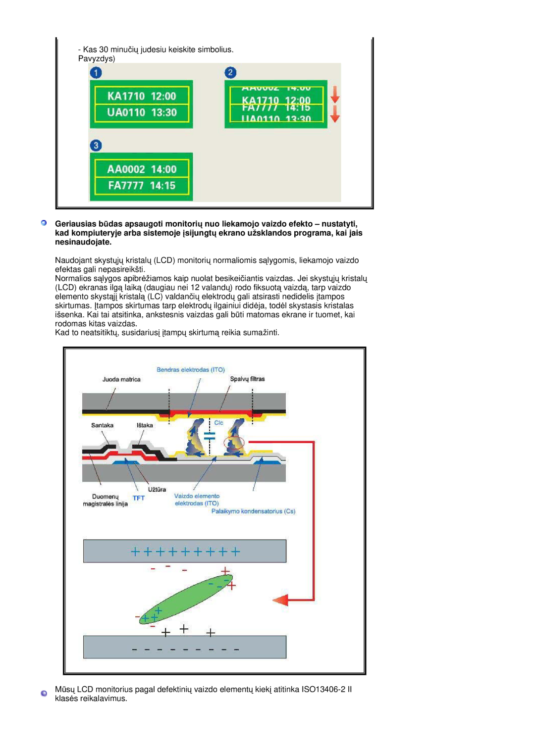 Samsung LS20EDXEB/EDC manual Kas 30 minuþiǐ judesiu keiskite simbolius. Pavyzdys 