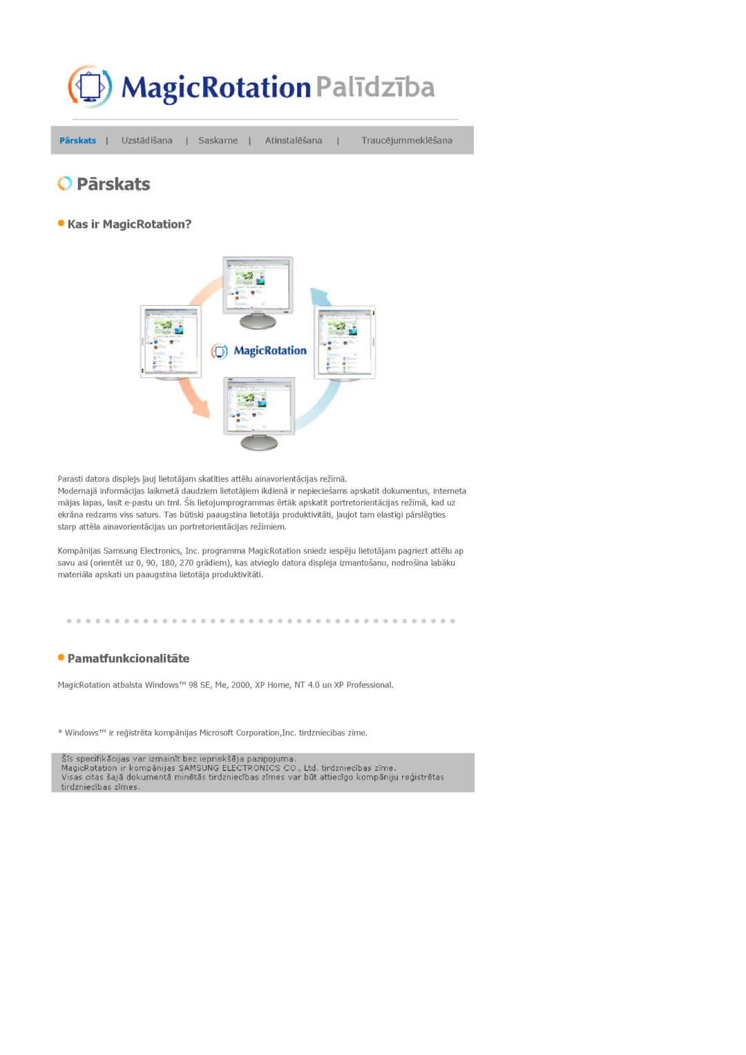 Samsung LS20EDXEB/EDC manual Pārskats 