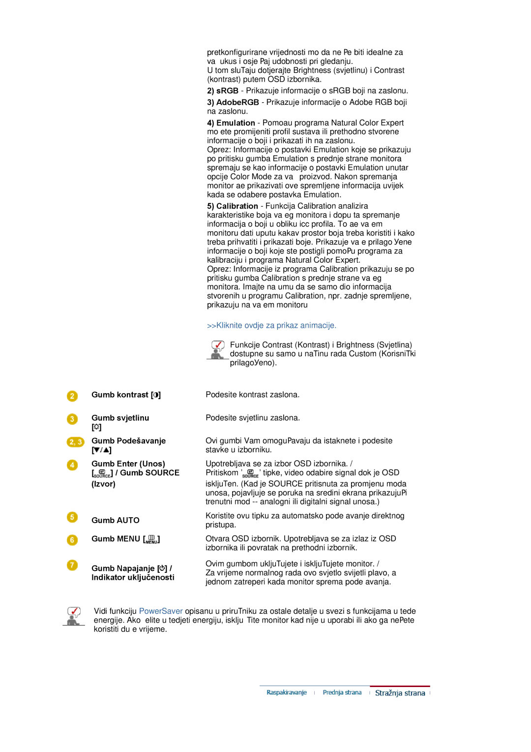 Samsung LS20EDXEB/EDC manual Kliknite ovdje za prikaz animacije 