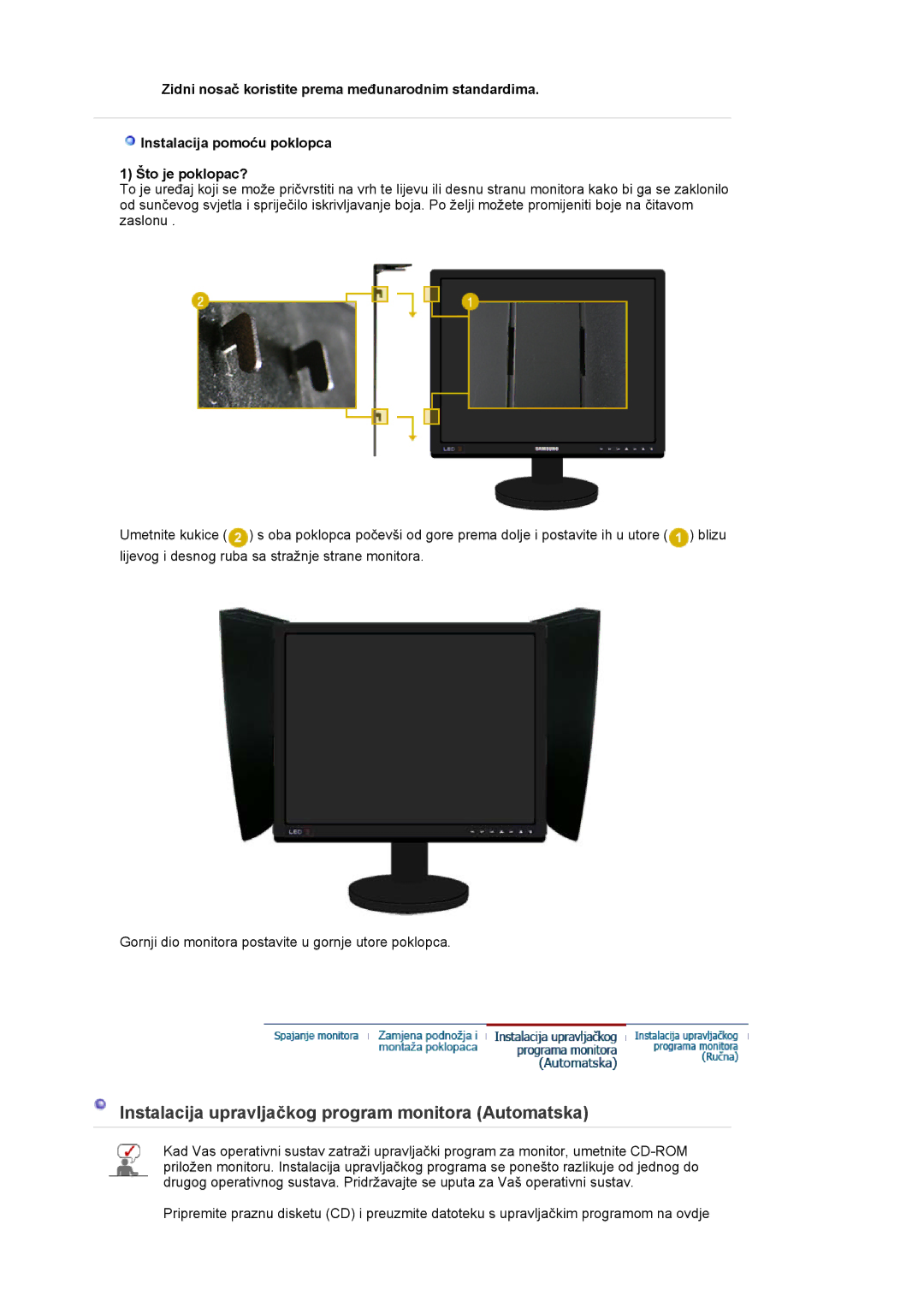 Samsung LS20EDXEB/EDC manual Instalacija upravljačkog program monitora Automatska 