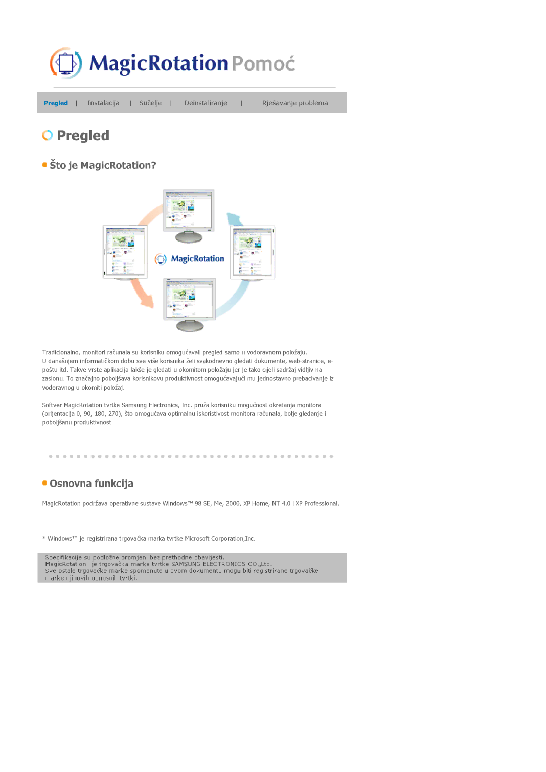 Samsung LS20EDXEB/EDC manual Pregled 