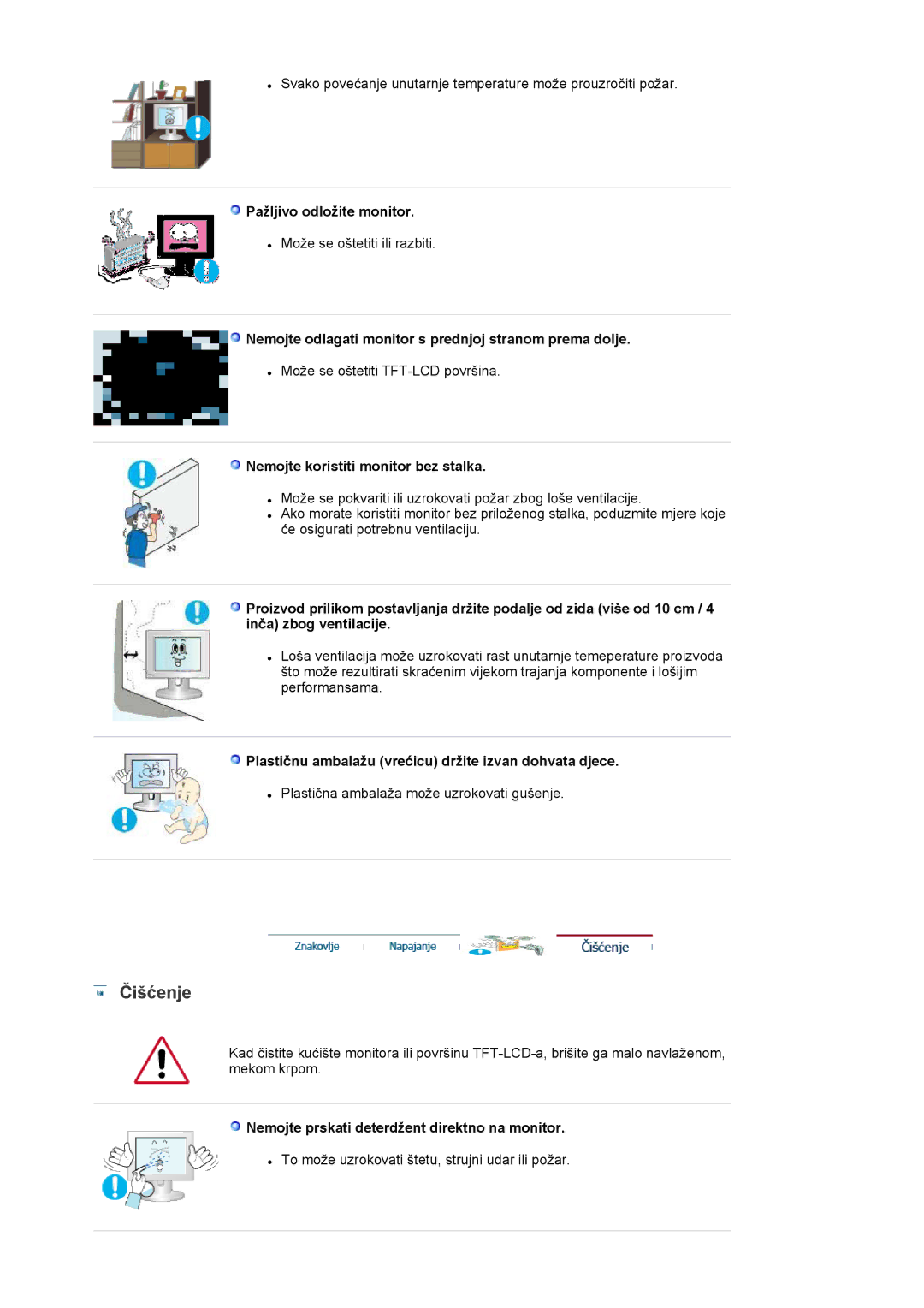 Samsung LS20EDXEB/EDC manual Čišćenje 