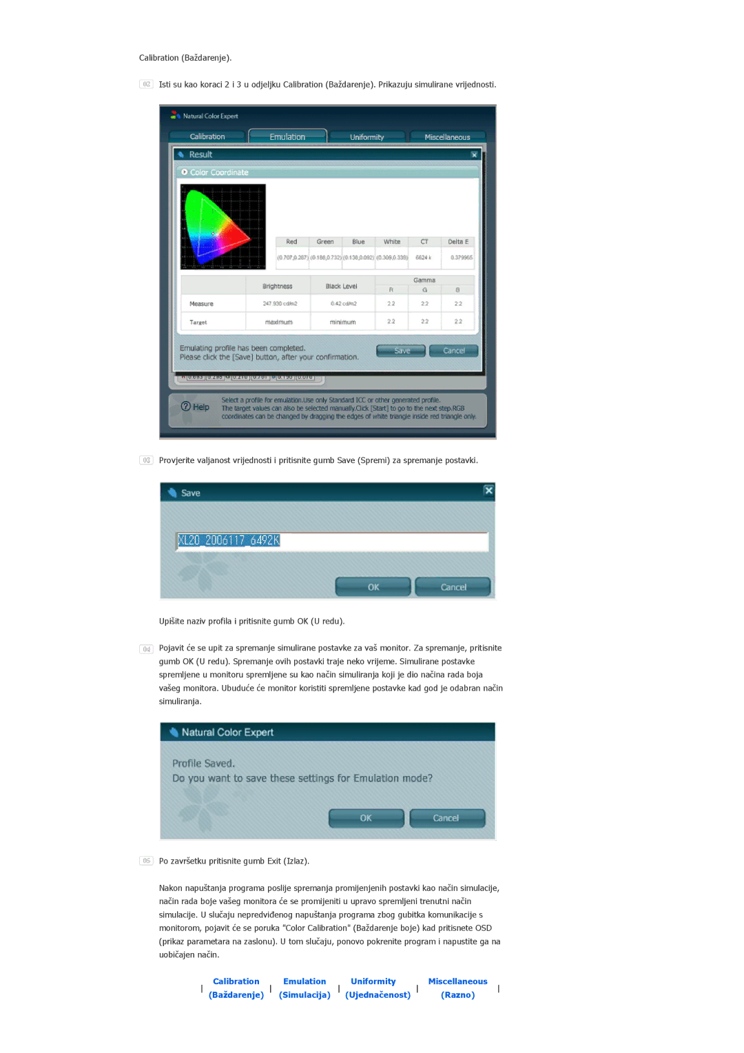 Samsung LS20EDXEB/EDC manual Uniformity 