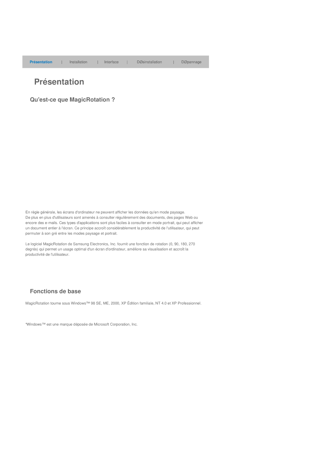 Samsung LS20HABBSQ/EDC, LS20HABESQ/EDC manual Présentation 