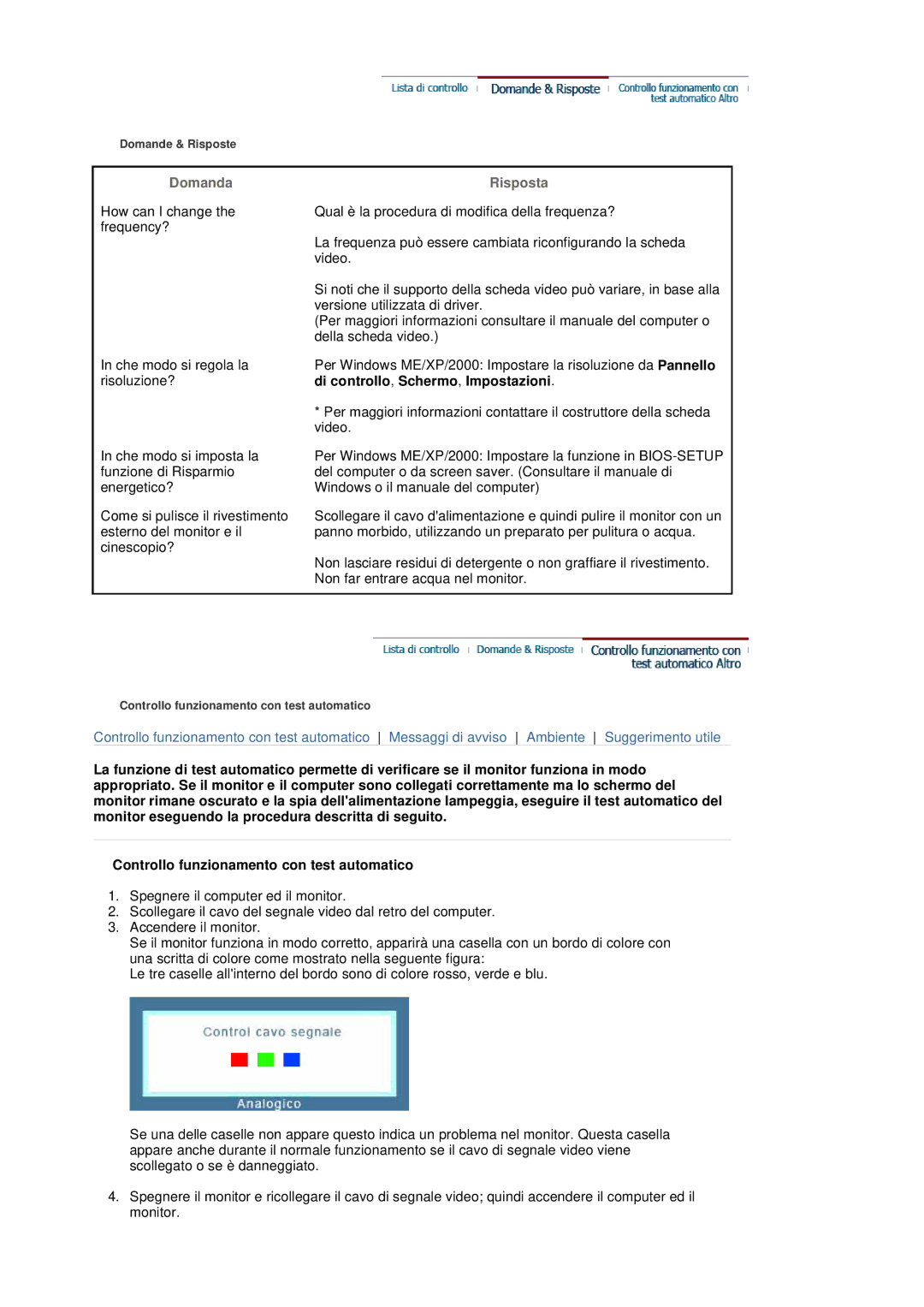 Samsung LS20HABESQ/EDC, LS20HABBSQ/EDC manual Domanda, Risposta 