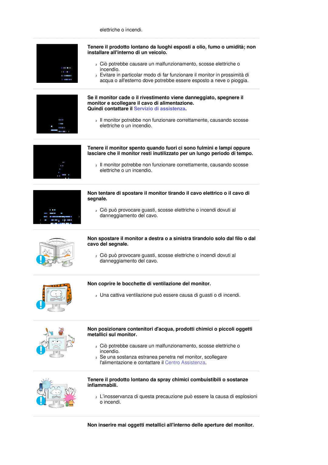 Samsung LS20HABESQ/EDC, LS20HABBSQ/EDC manual Non coprire le bocchette di ventilazione del monitor 