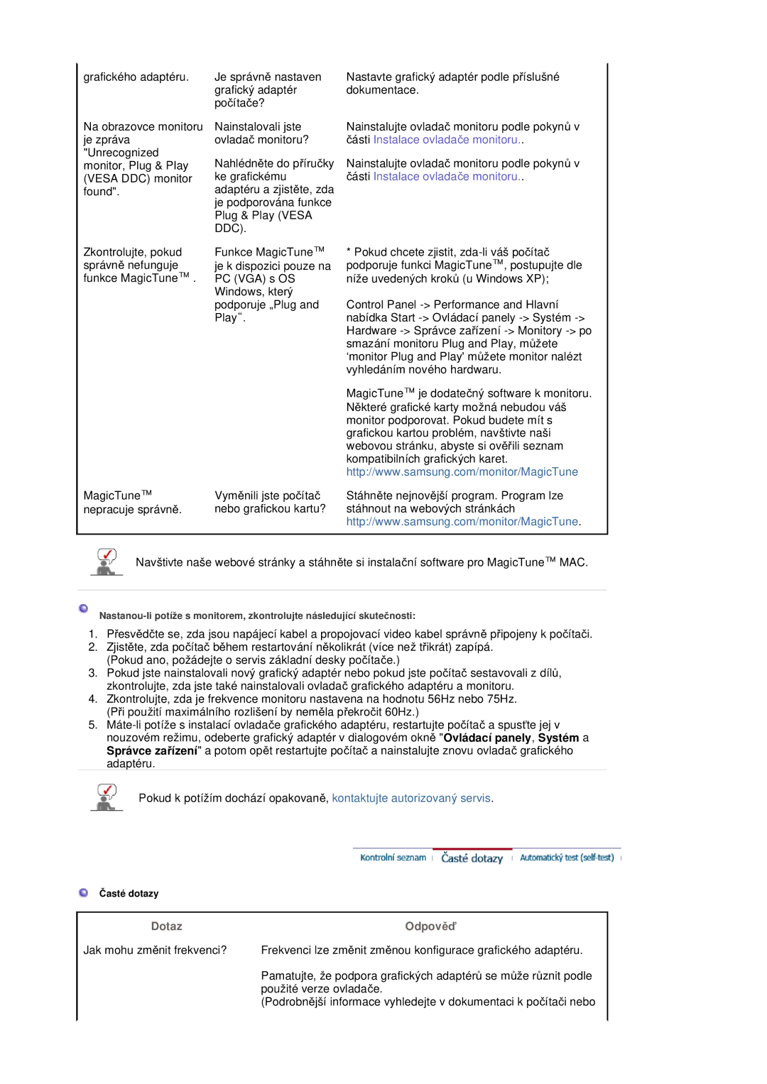 Samsung LS20HABESQ/EDC, LS20HABBSQ/EDC manual Dotaz OdpovČć 