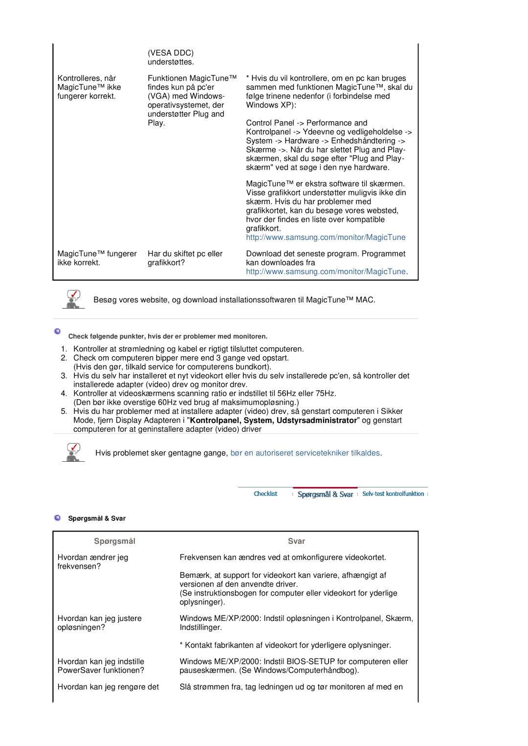 Samsung LS20HABESQ/EDC, LS20HABBSQ/EDC manual Spørgsmål Svar 