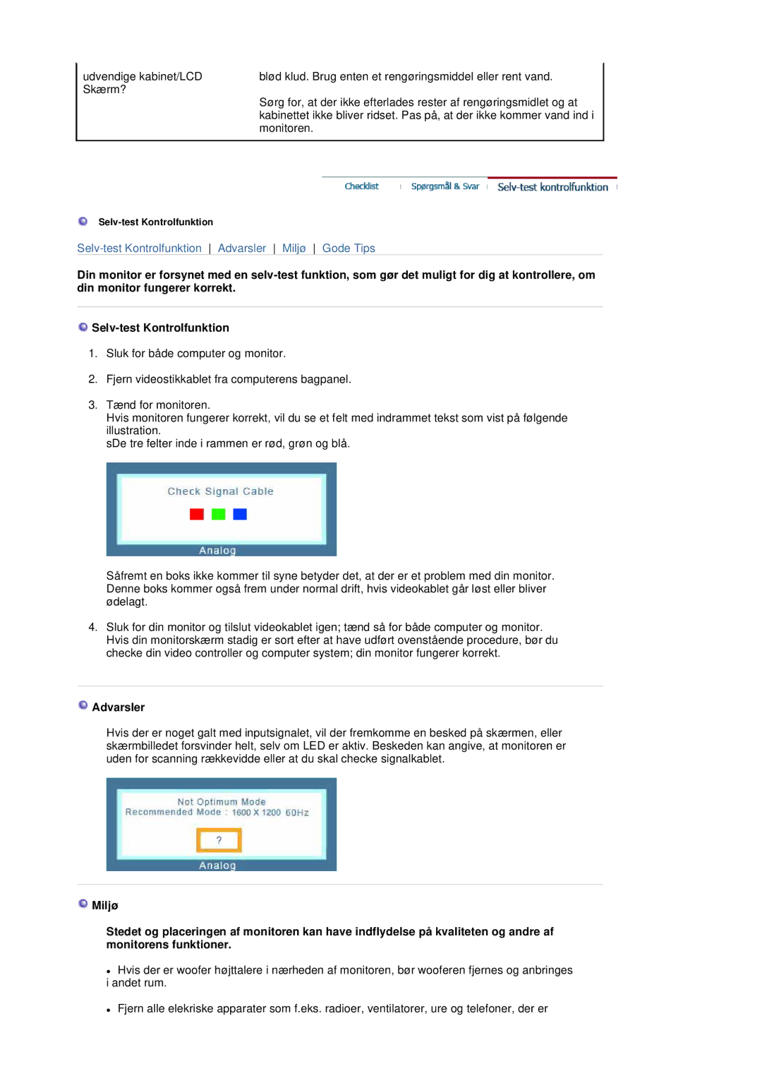 Samsung LS20HABBSQ/EDC, LS20HABESQ/EDC manual Advarsler 