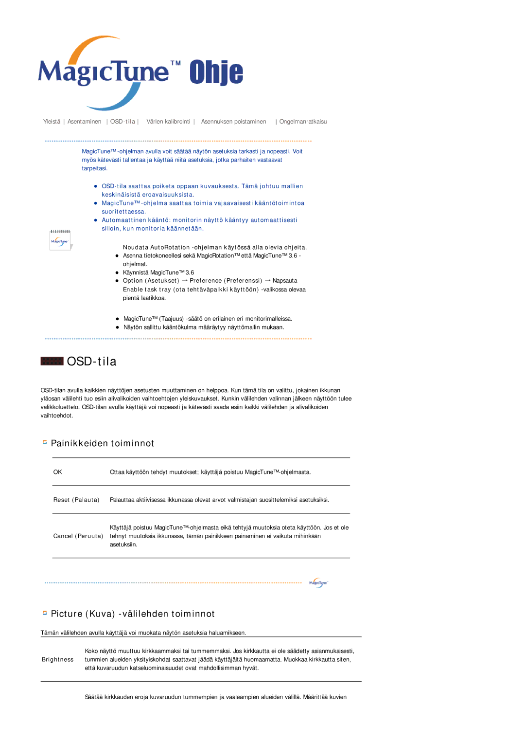 Samsung LS20HABESQ/EDC, LS20HABBSQ/EDC manual OSD-tila 