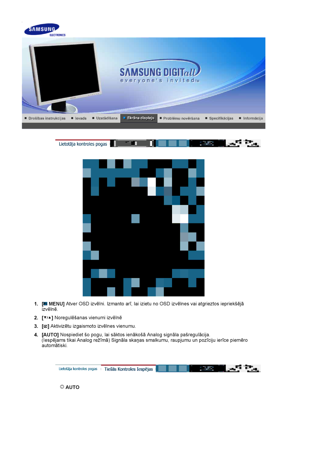 Samsung LS20HABESQ/EDC, LS20HABBSQ/EDC manual Auto 