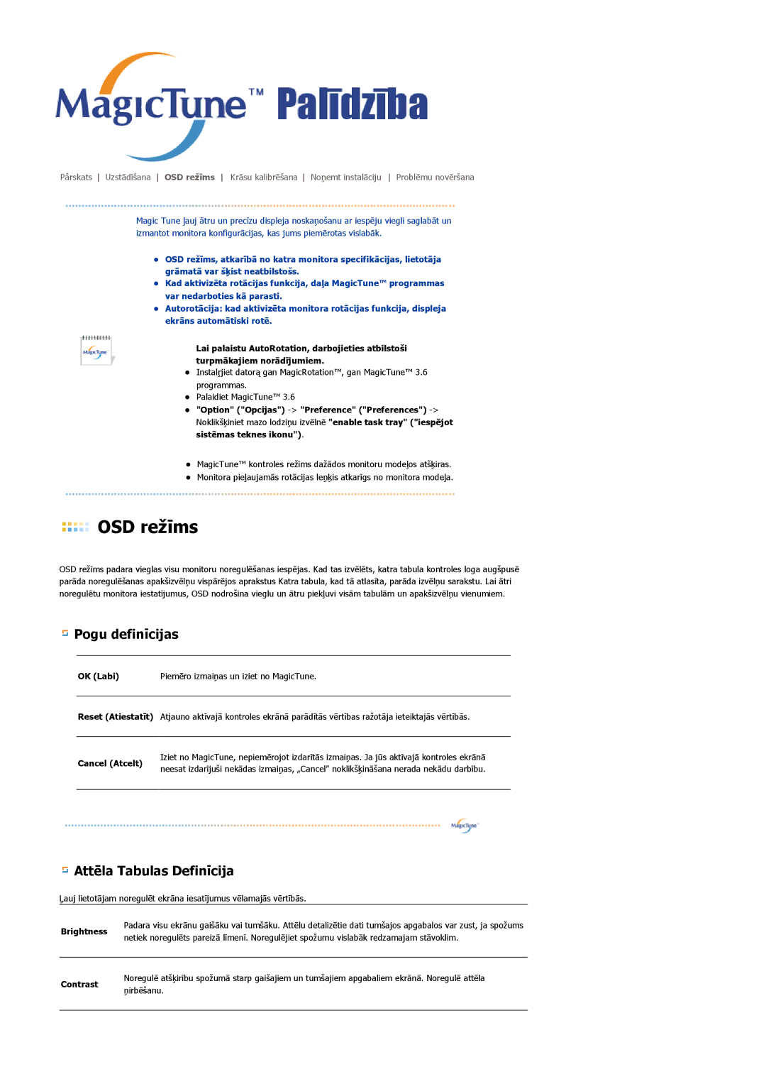 Samsung LS20HABBSQ/EDC, LS20HABESQ/EDC manual OK Labi, Cancel Atcelt, Brightness, Contrast 