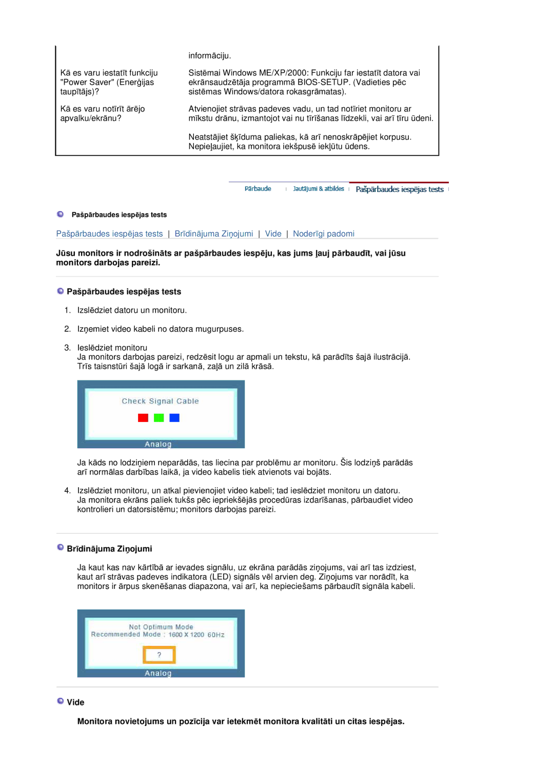 Samsung LS20HABESQ/EDC, LS20HABBSQ/EDC manual BrƯdinƗjuma ZiƼojumi 