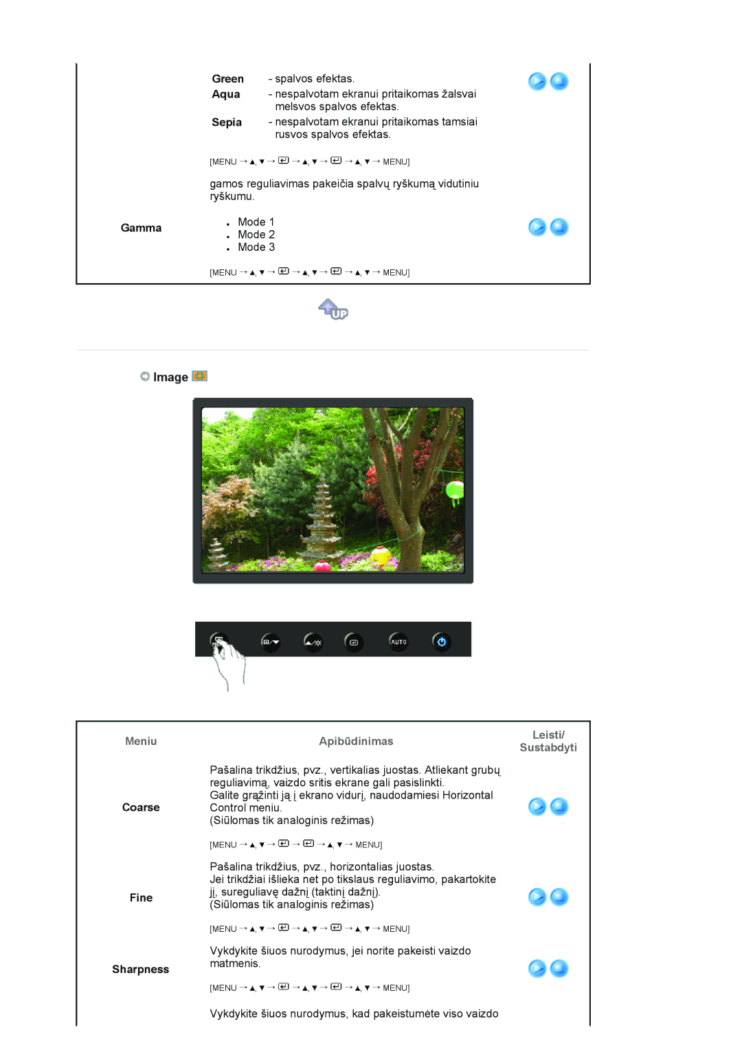 Samsung LS19HANKBDHEDC, LS20HANKSHEDC manual Image, Gamma, Coarse, Fine Sharpness 