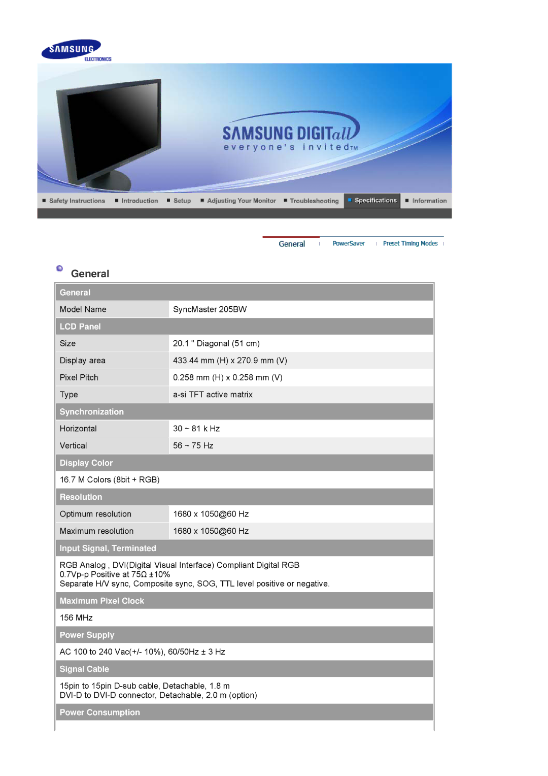 Samsung LS20HAWCSQ/XSG, LS20HAWCSQ/EDC, LS20HAWCSZ/EDC, LS20HAWCSQ/SAI manual General 