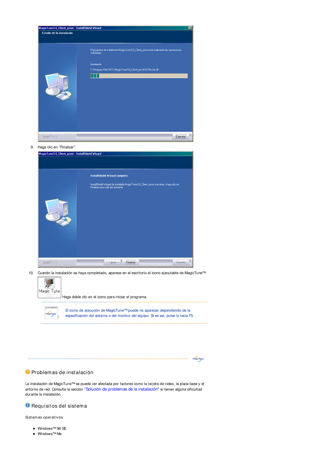 Samsung LS20HAWCSQ/EDC, LS20HAWCSZ/EDC manual Problemas de instalación 