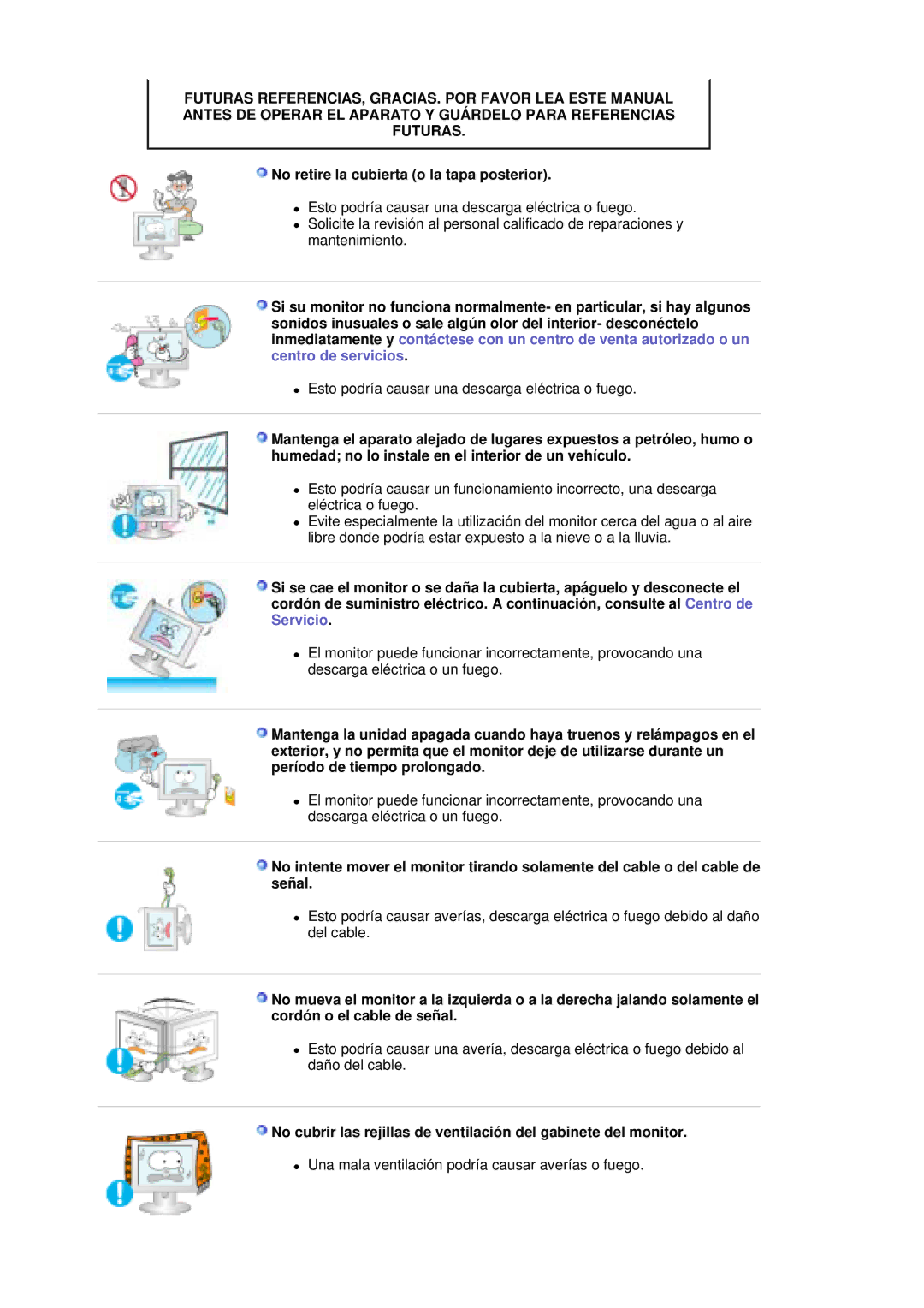 Samsung LS20HAWCSZ/EDC, LS20HAWCSQ/EDC manual No retire la cubierta o la tapa posterior 