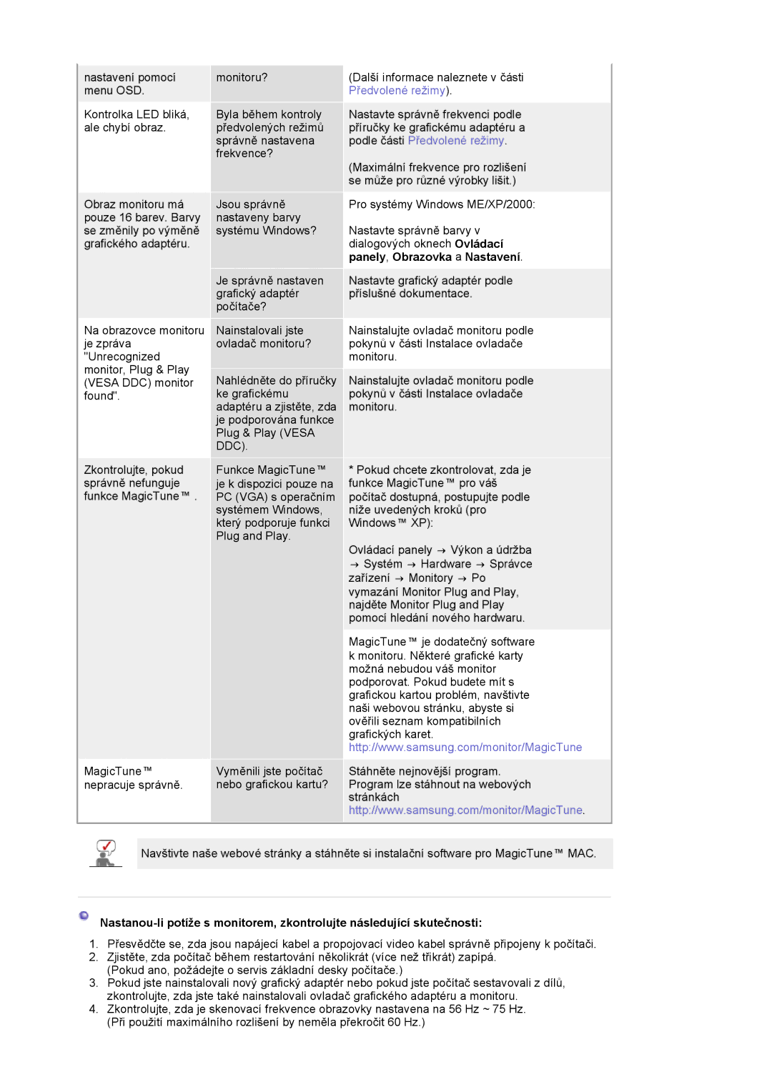 Samsung LS20HAWCSQ/EDC, LS20HAWCSZ/EDC manual Jsou správně nastaveny barvy systému Windows? 