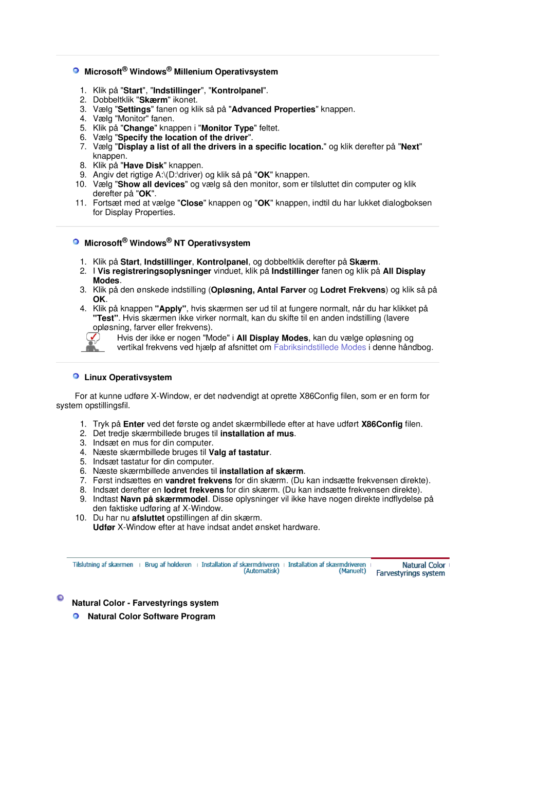 Samsung LS20HAWCSQ/EDC, LS20HAWCSZ/EDC manual Microsoft Windows NT Operativsystem, Linux Operativsystem 