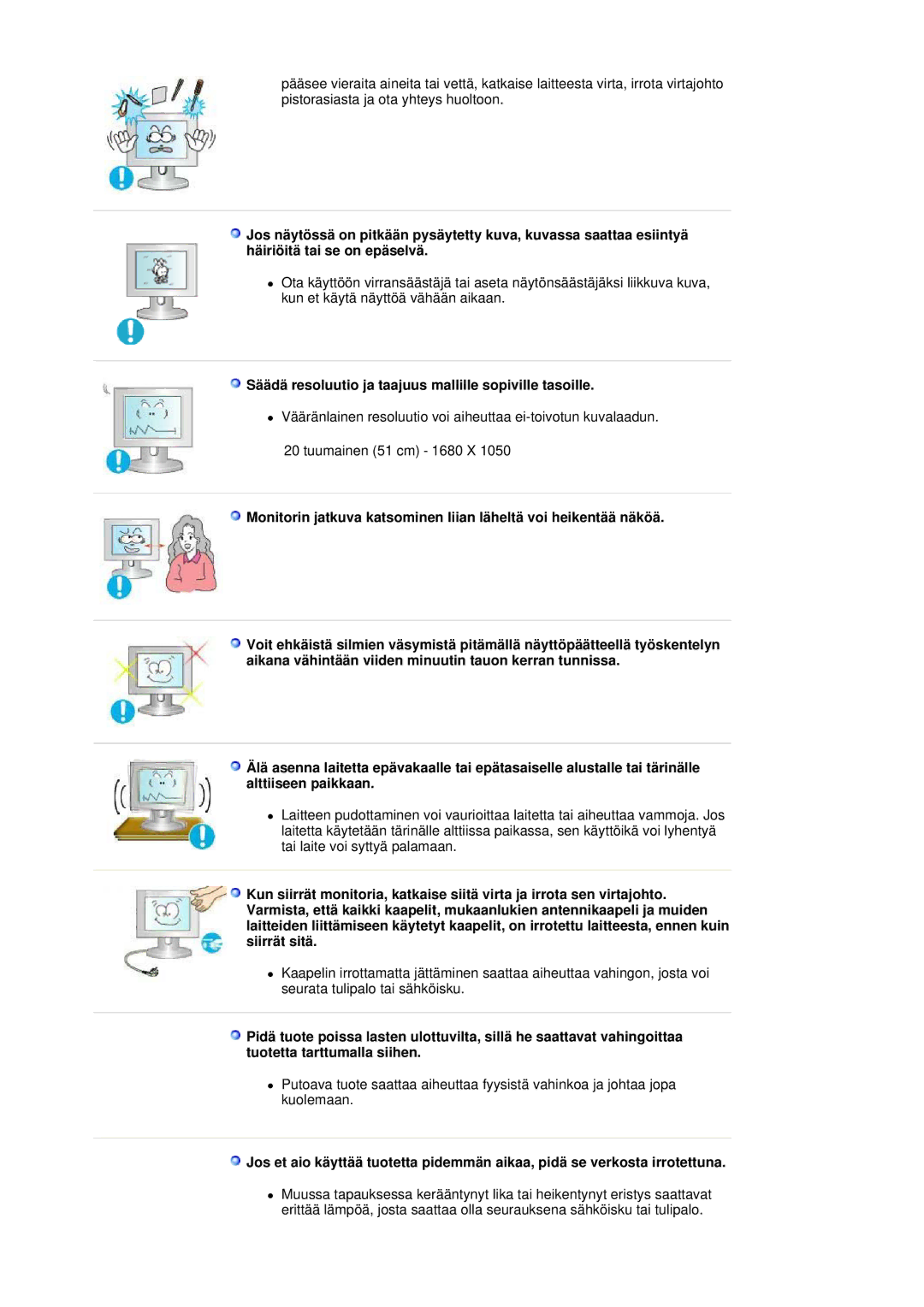 Samsung LS20HAWCSQ/EDC, LS20HAWCSZ/EDC manual Säädä resoluutio ja taajuus mallille sopiville tasoille 