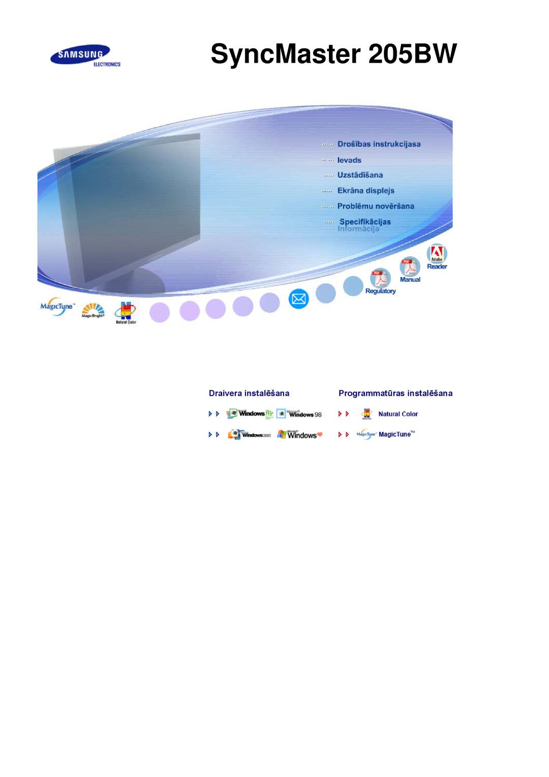 Samsung LS20HAWCSZ/EDC, LS20HAWCSQ/EDC manual SyncMaster 205BW 