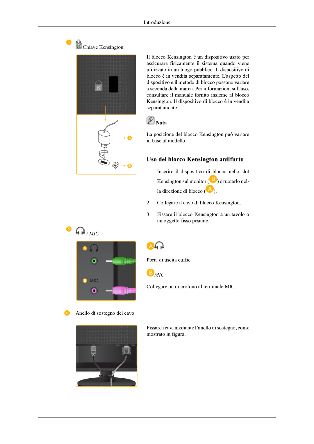 Samsung LS20LIUJFV/EN manual Uso del blocco Kensington antifurto 