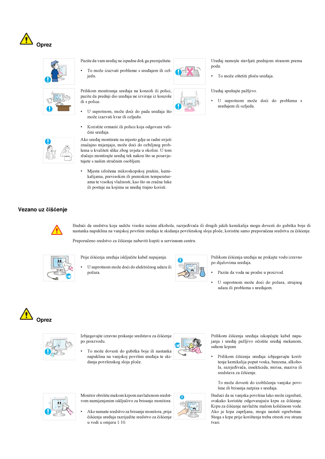 Samsung LS23LRYKU/EN, LS20LRYKU/EN, LS22LRYKU/EN manual Vezano uz čišćenje 