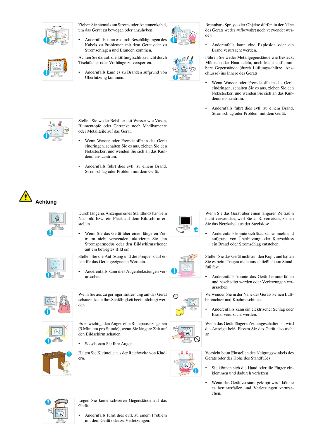 Samsung LS20LRYKU/EN manual Achtung 