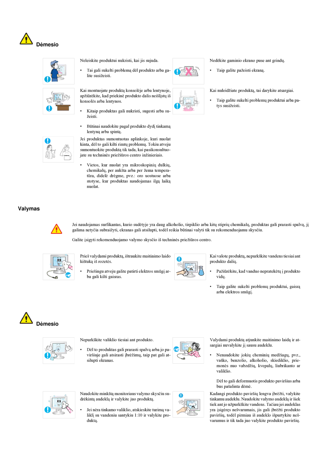 Samsung LS20LRYKU/EN manual Valymas 