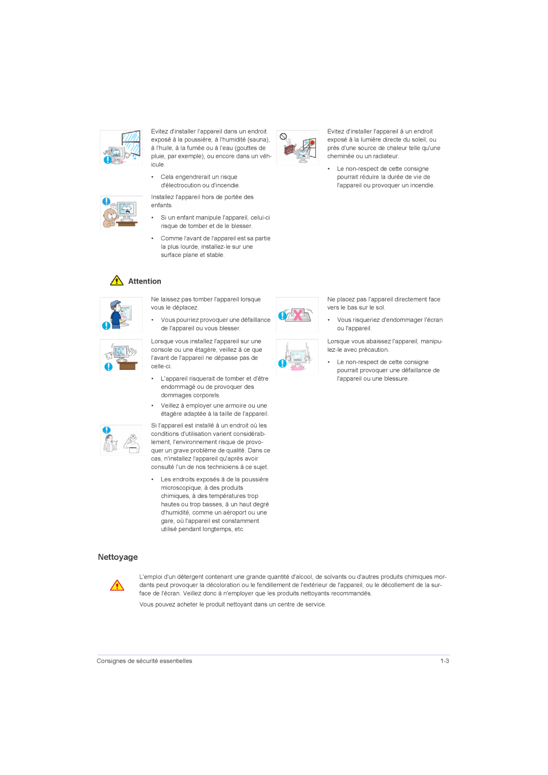 Samsung LS22LRZKUV/EN, LS20LRZKUV/EN, LS23LRZKUV/EN, LS23LRZKUV/ZC manual Nettoyage 