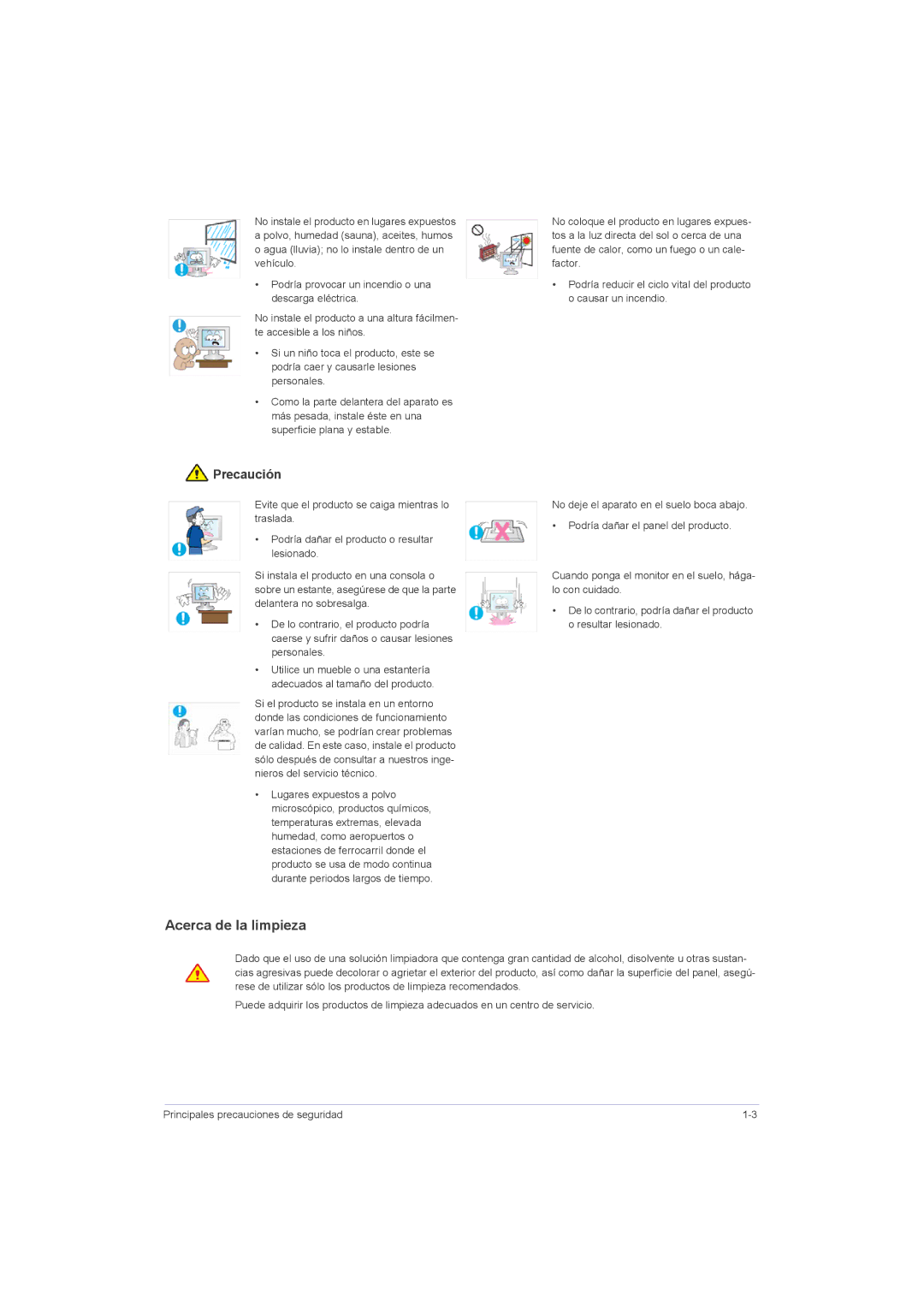 Samsung LS22LRZKUV/EN, LS20LRZKUV/EN, LS23LRZKUV/EN, LS23LRZKUV/ZC manual Acerca de la limpieza 