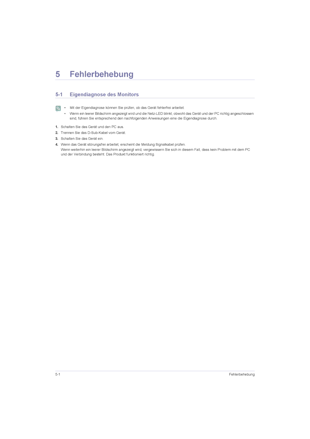 Samsung LS20LRZKUV/EN, LS22LRZKUV/EN, LS23LRZKUV/EN manual Fehlerbehebung, Eigendiagnose des Monitors 