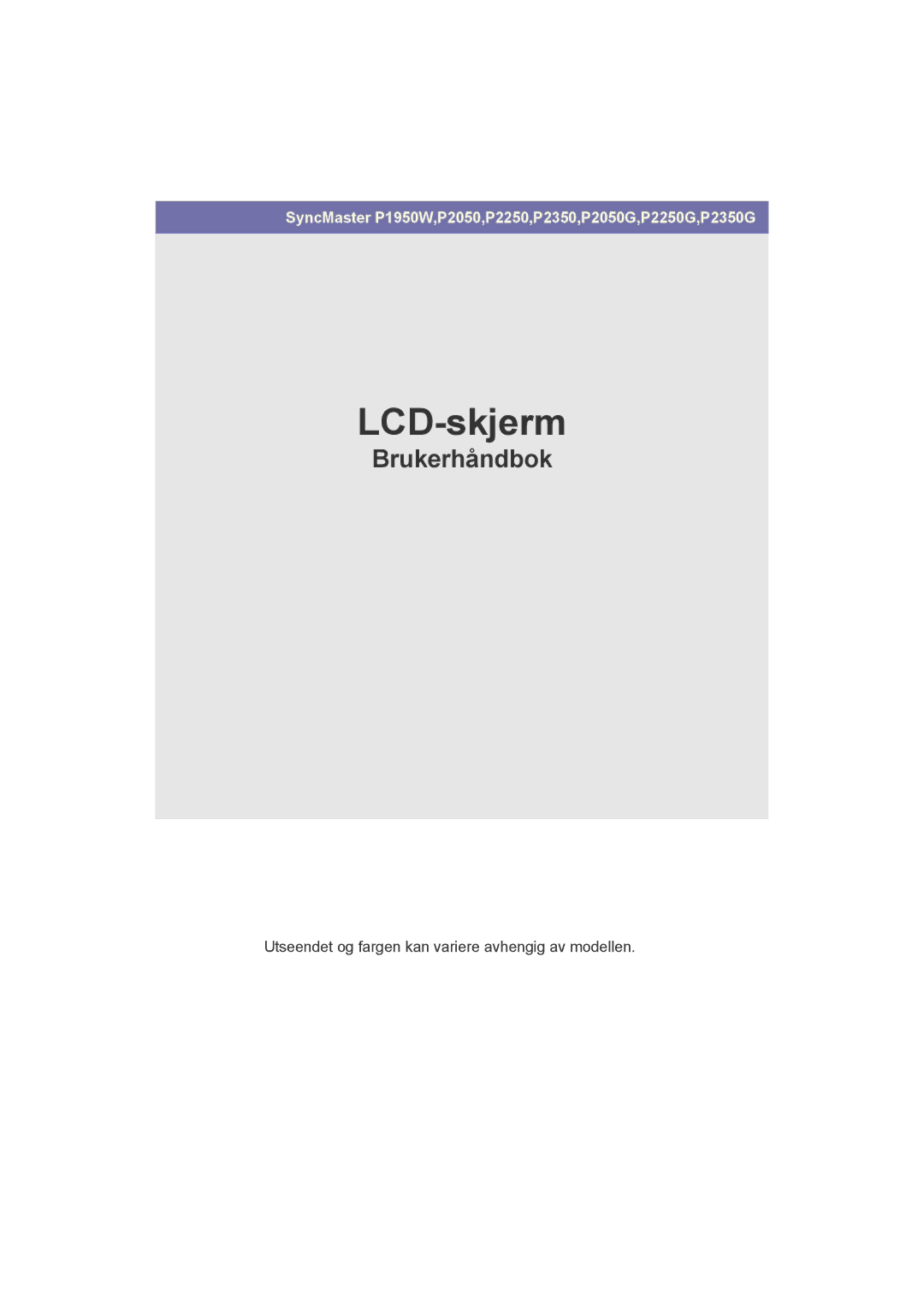 Samsung LS22LRZKUV/EN, LS20LRZKUV/EN, LS23LRZKUV/EN manual LCD-skjerm 