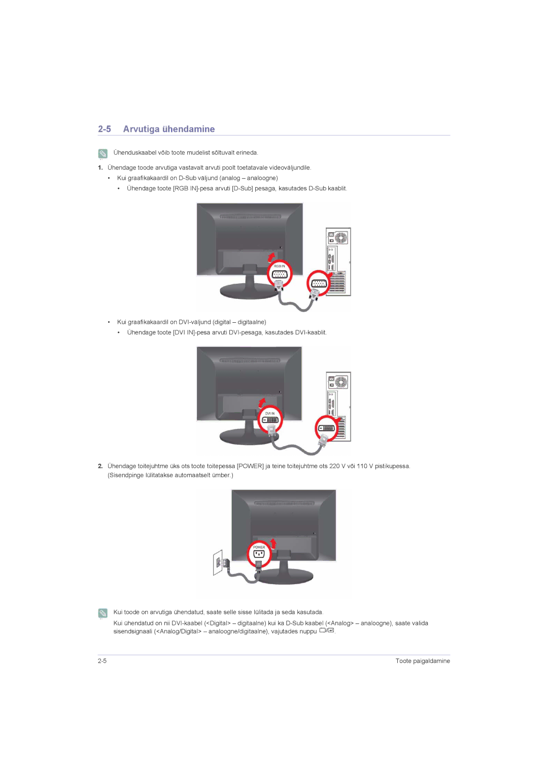 Samsung LS20LRZKUV/EN, LS22LRZKUV/EN, LS23LRZKUV/EN manual Arvutiga ühendamine 