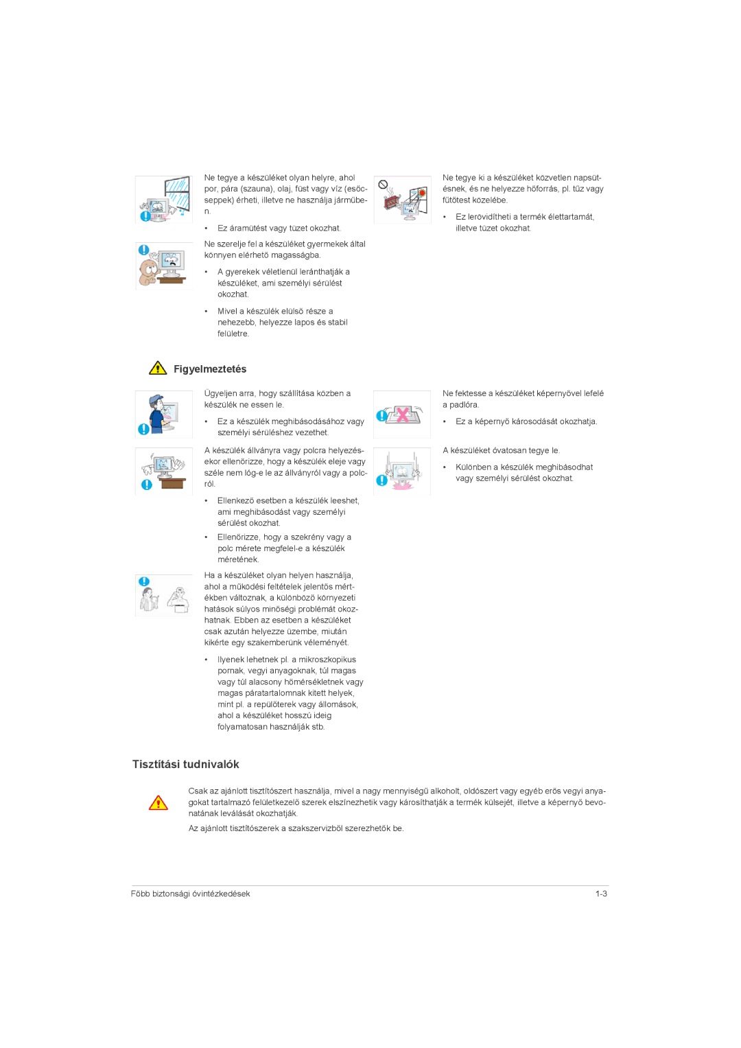 Samsung LS20LRZKUV/EN, LS22LRZKUV/EN, LS23LRZKUV/EN manual Tisztítási tudnivalók 