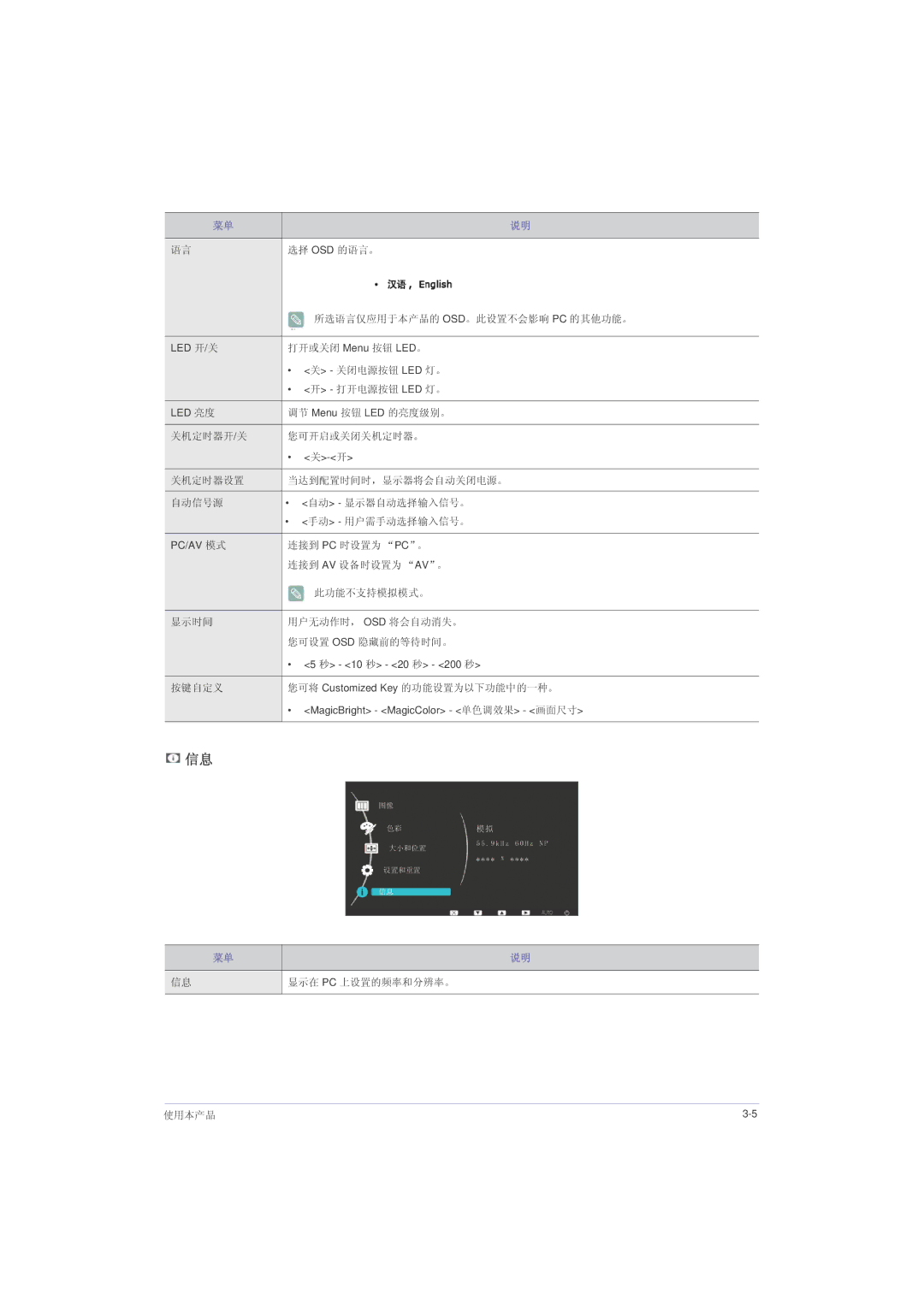 Samsung LS23LRZKUV/EN, LS20LRZKUV/EN, LS22LRZKUV/EN manual 选择 Osd 的语言。 