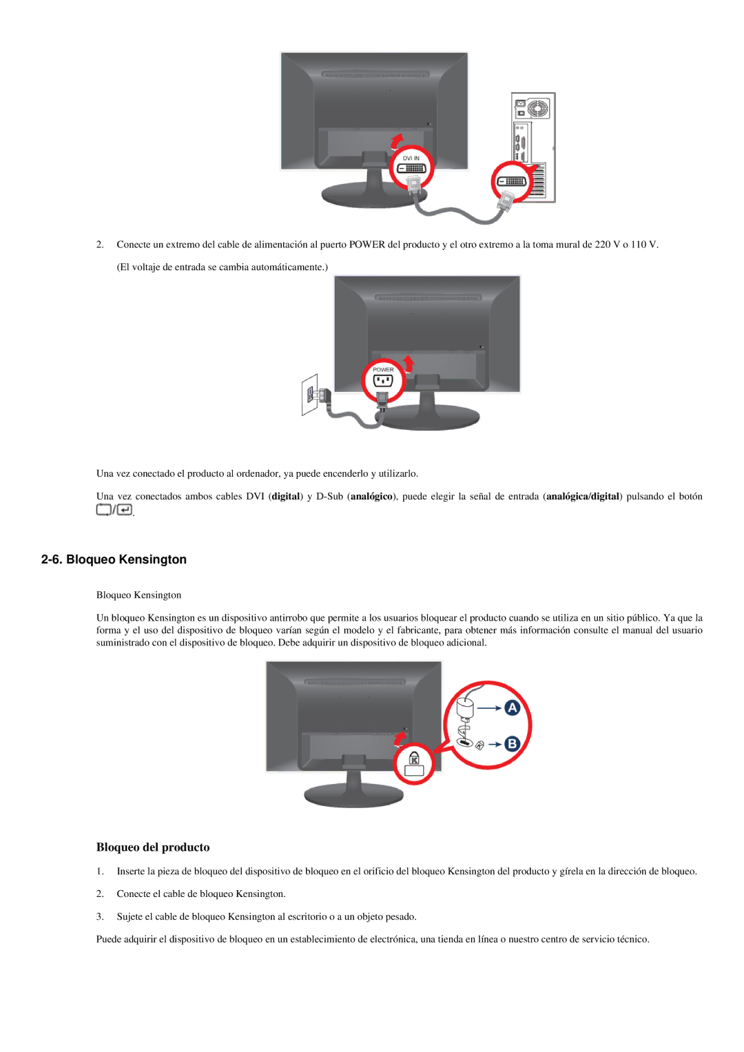 Samsung LS20LRZKUV/EN, LS23LRZKUV/EN, LS23LRZKUV/ZC manual Bloqueo Kensington, Bloqueo del producto 