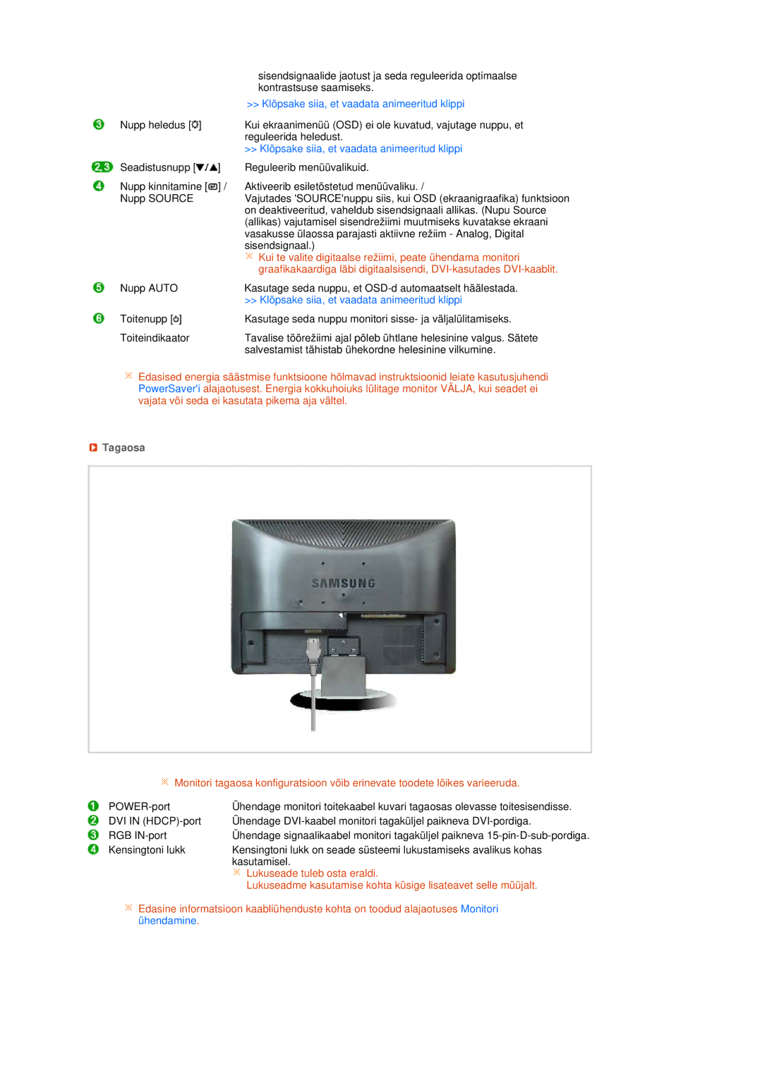 Samsung LS22MEHSFV/EDC, LS20MEWSFV/EDC, LS22MEWSFV/EDC, LS20MEHSFV/EDC manual Tagaosa 