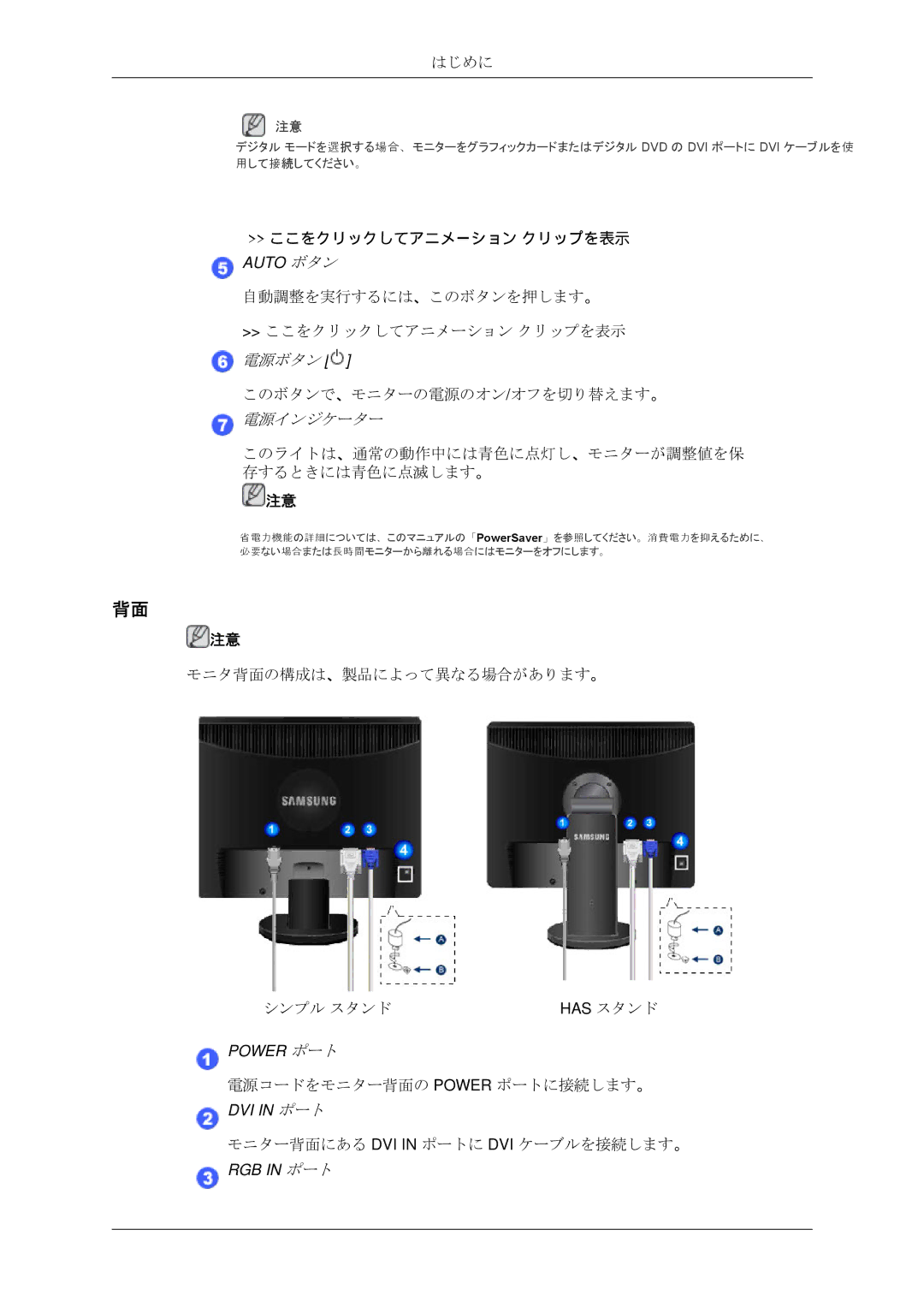 Samsung LS20MYDKBQ/XSJ manual 電源ボタン 