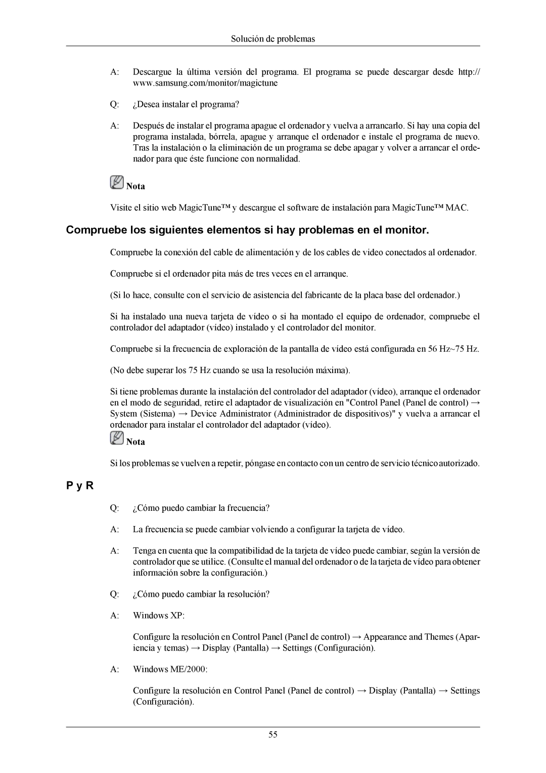 Samsung LS20MYNKBB/EDC, LS20MYNKB/EDC, LS20MYNKF/EDC, LS20MYNKBBHEDC, LS20MYNKBD/EDC manual Nota 