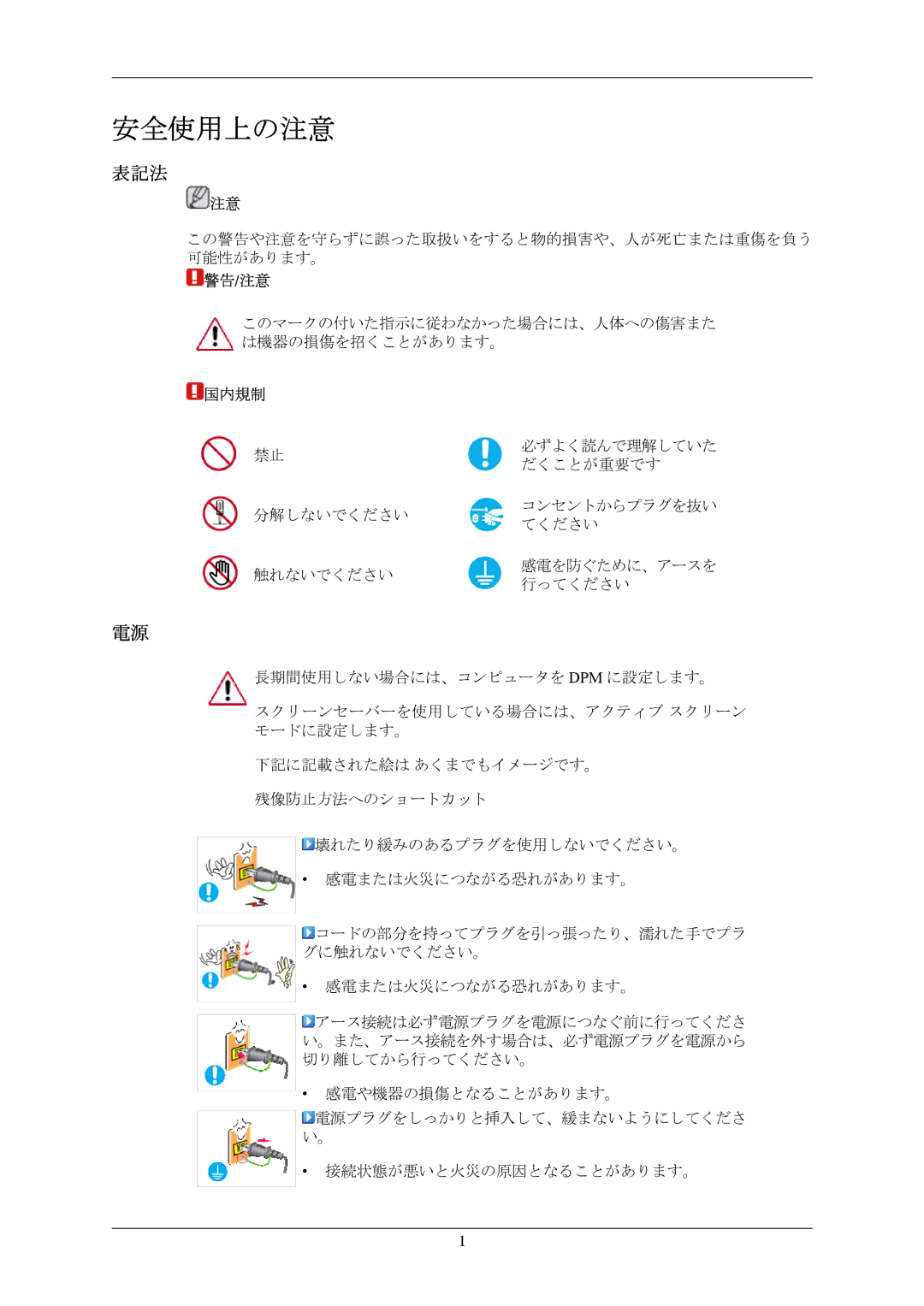 Samsung LS20MYNKB/XSJ, LS20MYNKNB/XSJ, LS20MYNKN/XSJ, LS20MYNKBB/XSJ manual 安全使用上の注意, 表記法 