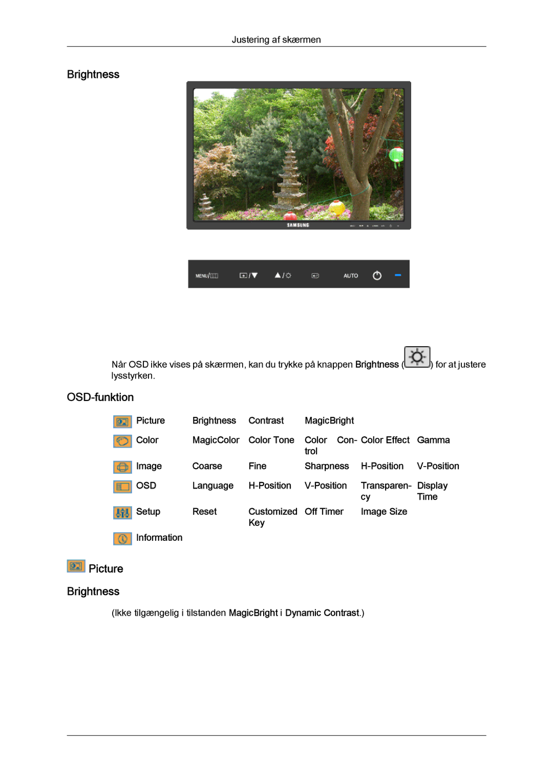 Samsung LS19MYYKBB/EDC, LS20MYYKBB/EDC, LS22MYYKBB/EDC manual Brightness 