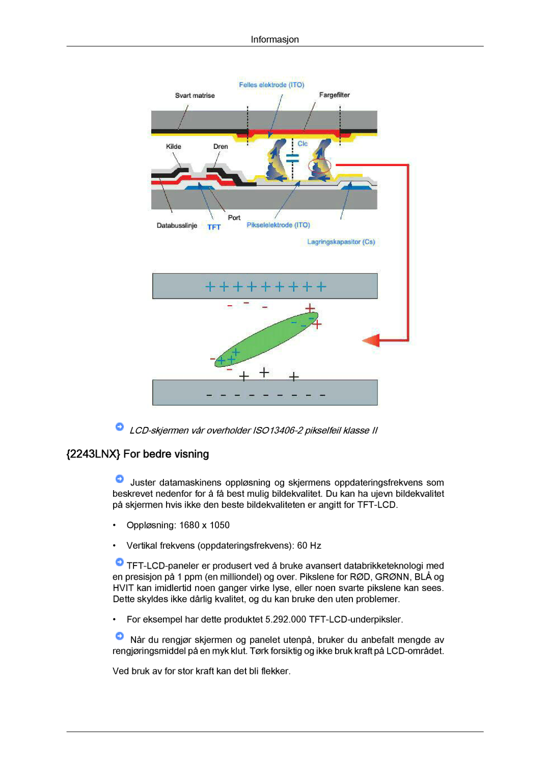 Samsung LS22MYYKBB/EDC, LS20MYYKBB/EDC, LS19MYYKBB/EDC manual 2243LNX For bedre visning 