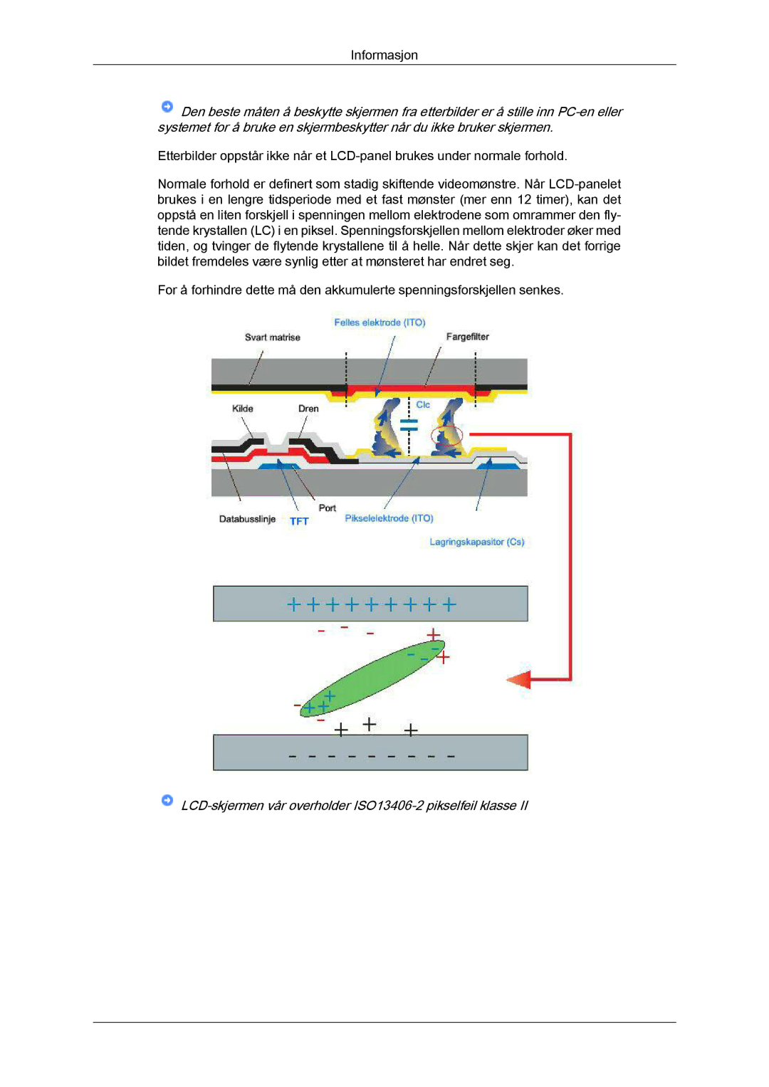 Samsung LS22MYYKBB/EDC, LS20MYYKBB/EDC, LS19MYYKBB/EDC manual LCD-skjermen vår overholder ISO13406-2 pikselfeil klasse 