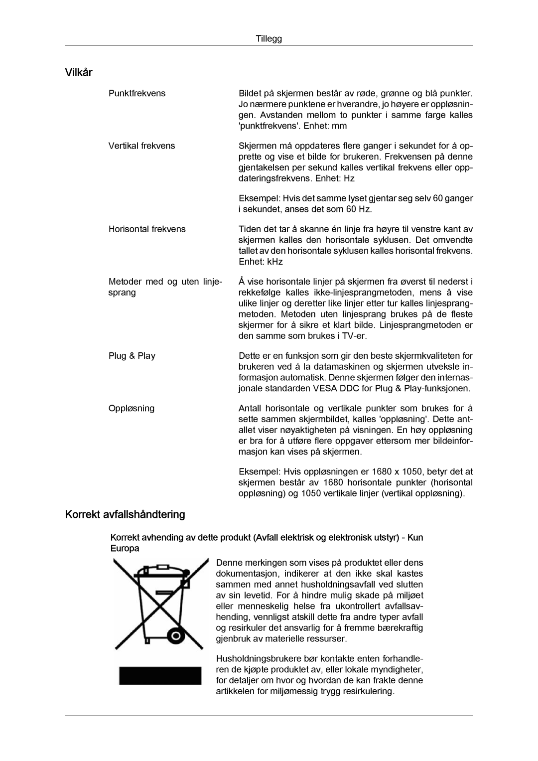 Samsung LS19MYYKBB/EDC, LS20MYYKBB/EDC, LS22MYYKBB/EDC manual Vilkår 