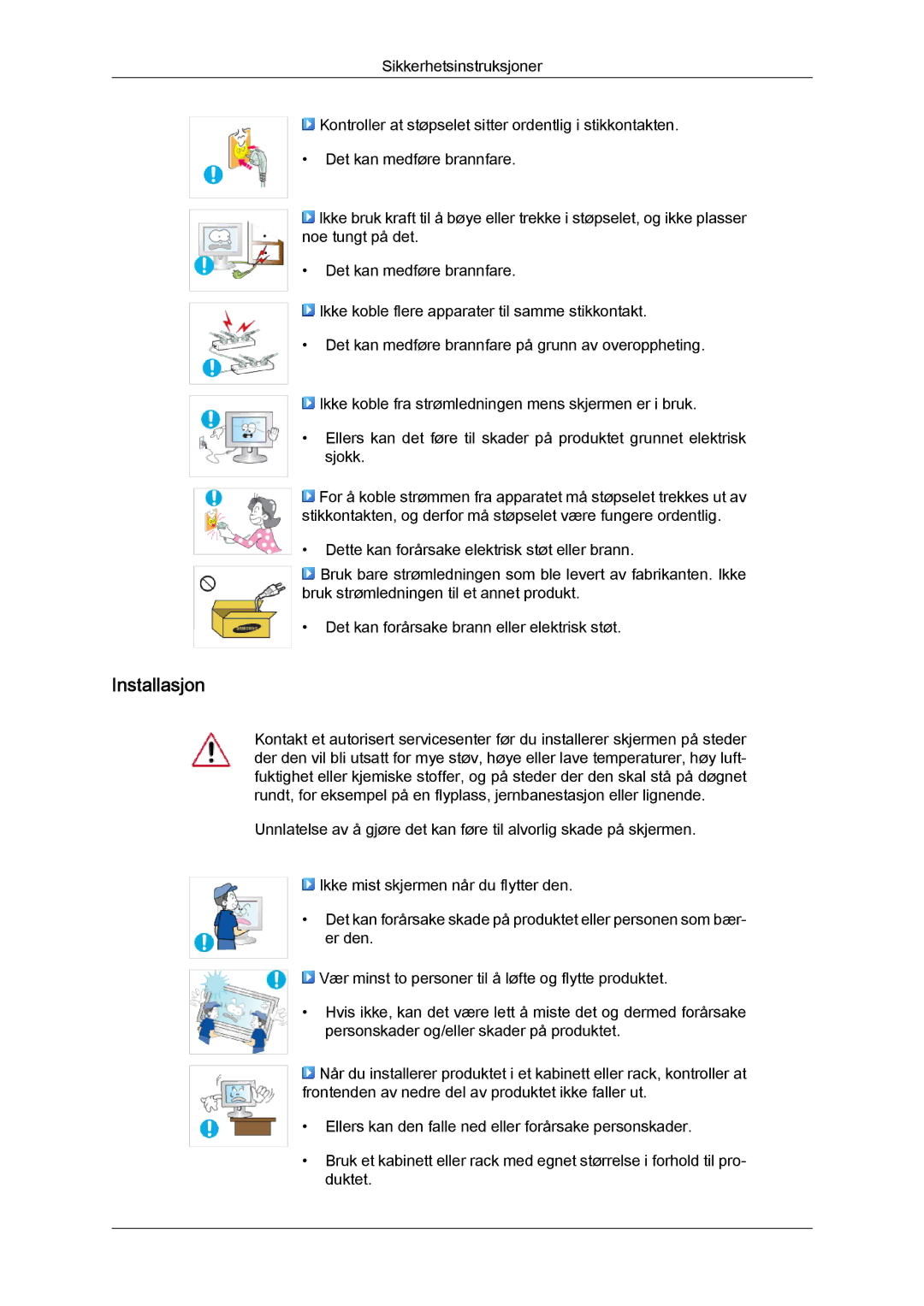 Samsung LS20MYYKBB/EDC, LS22MYYKBB/EDC, LS19MYYKBB/EDC manual Installasjon 