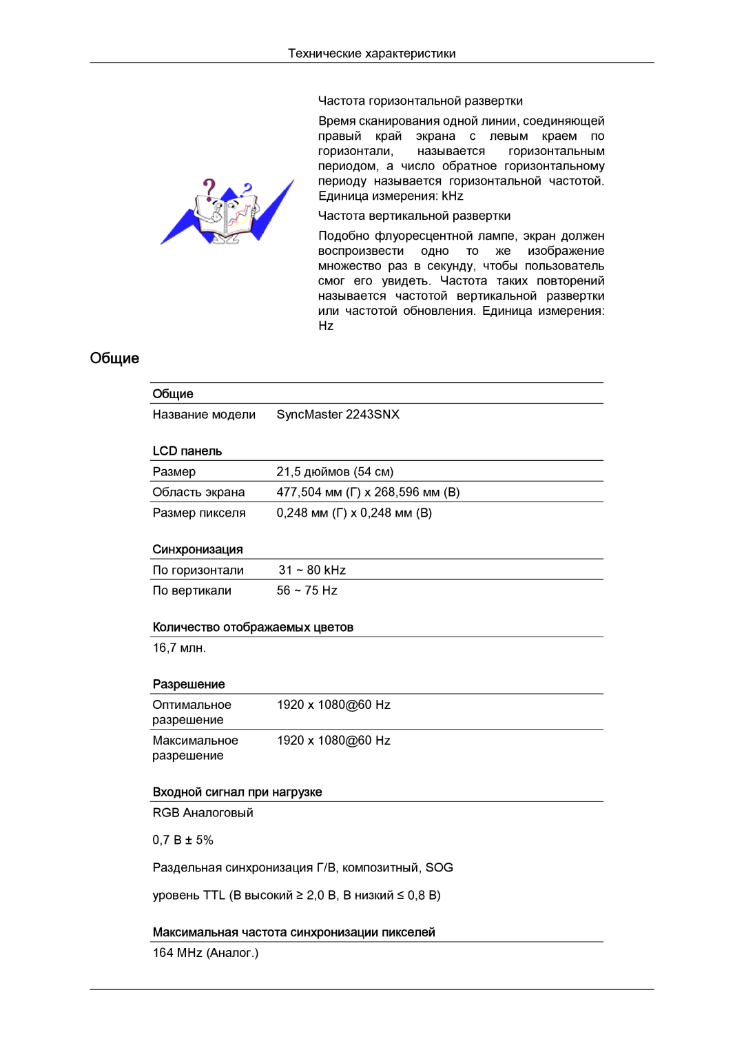 Samsung LS19MYYKSB/CI, LS20MYYKBB/EDC, LS22MYYKBB/EDC, LS22MYLKF/EDC, LS19MYYKBBA/EN manual Название модели SyncMaster 2243SNX 