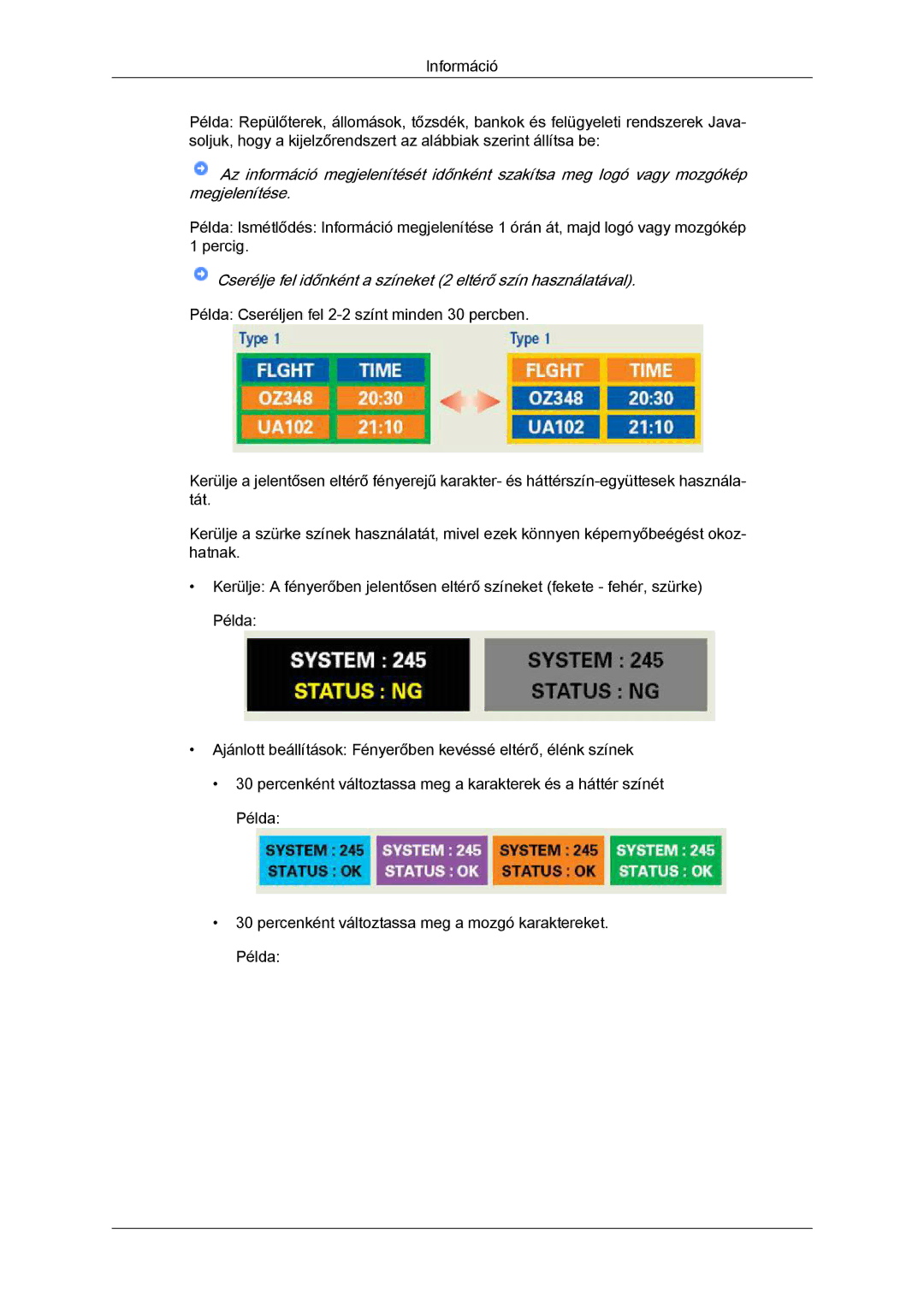 Samsung LS19MYYKBBA/EN, LS20MYYKBB/EDC, LS22MYYKBB/EDC manual Cserélje fel időnként a színeket 2 eltérő szín használatával 